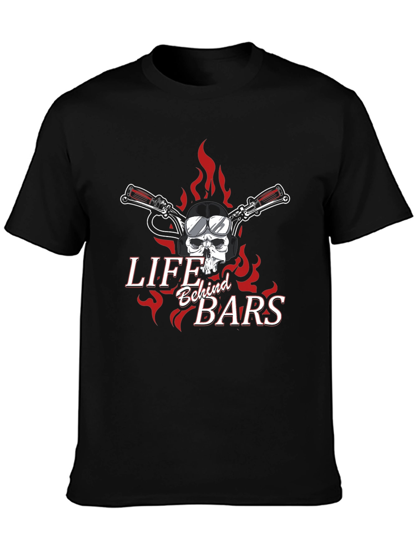 Life Behind Bars Skull Graphic Tee - Black