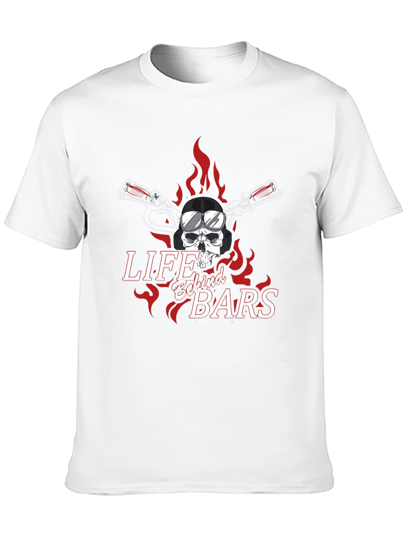 Life Behind Bars Skull Graphic Tee - Black