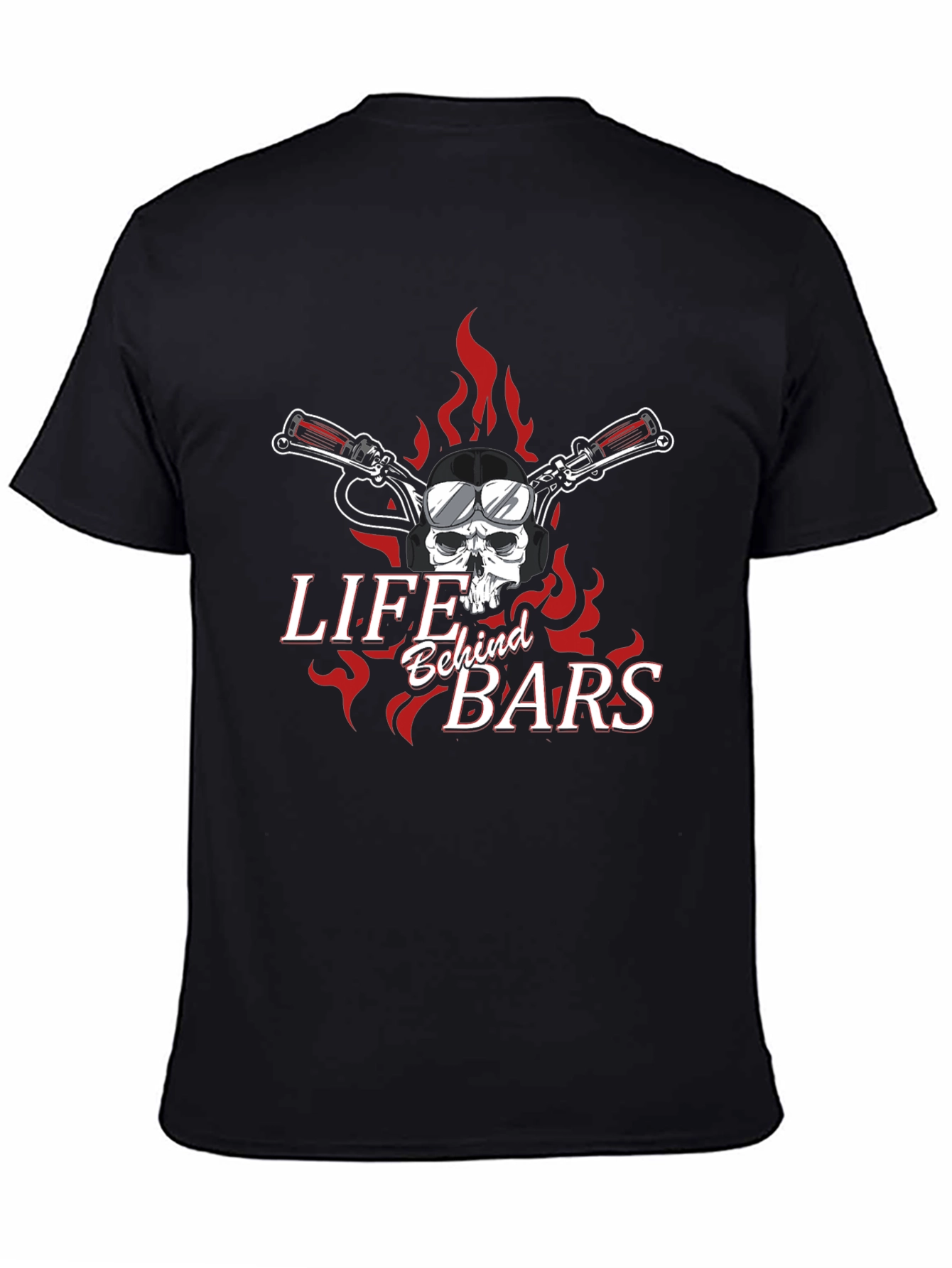 Life Behind Bars Skull Graphic Tee - Black