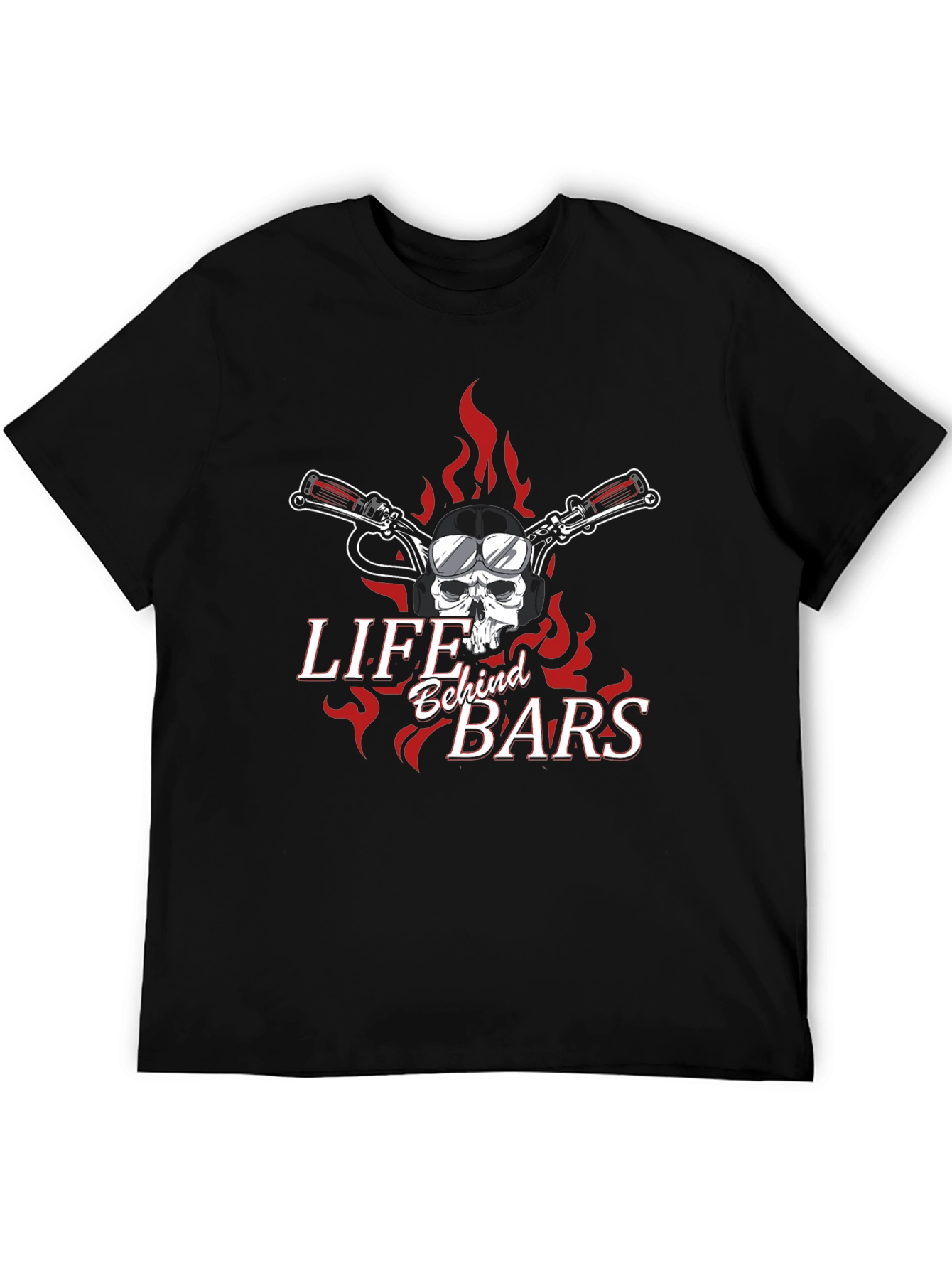 Life Behind Bars Skull Graphic Tee - Black