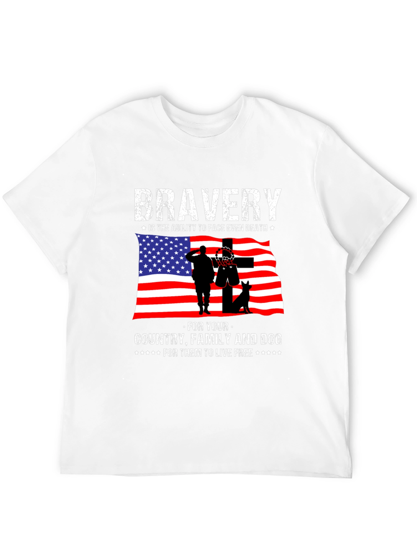 Bravery American Flag Patriotic T-Shirt