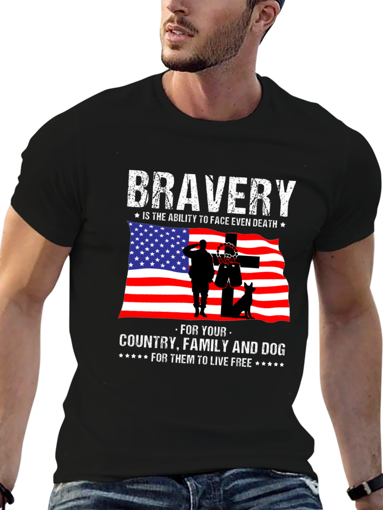 Bravery American Flag Patriotic T-Shirt