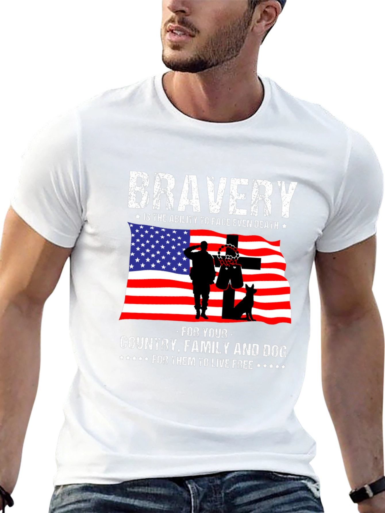 Bravery American Flag Patriotic T-Shirt