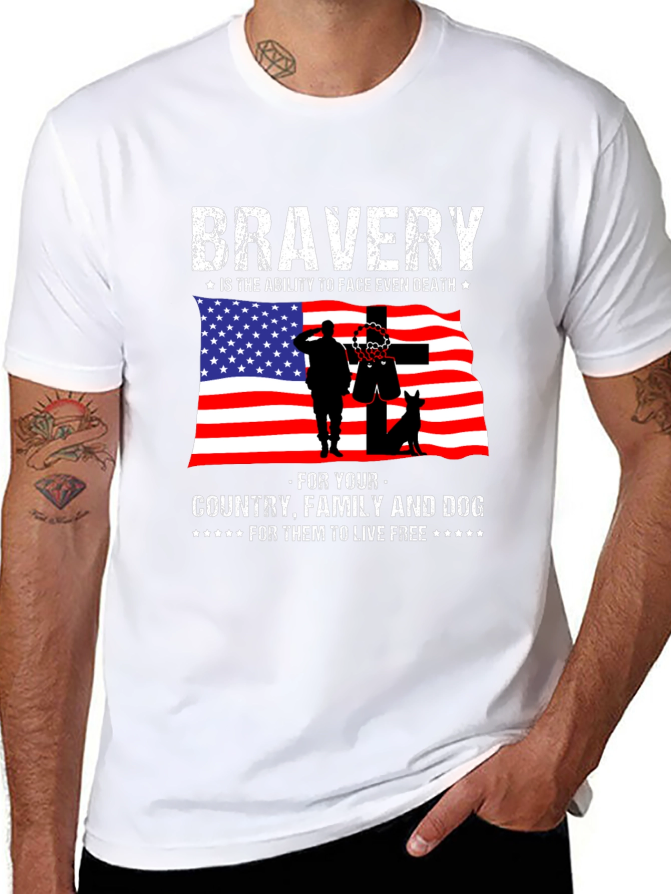 Bravery American Flag Patriotic T-Shirt