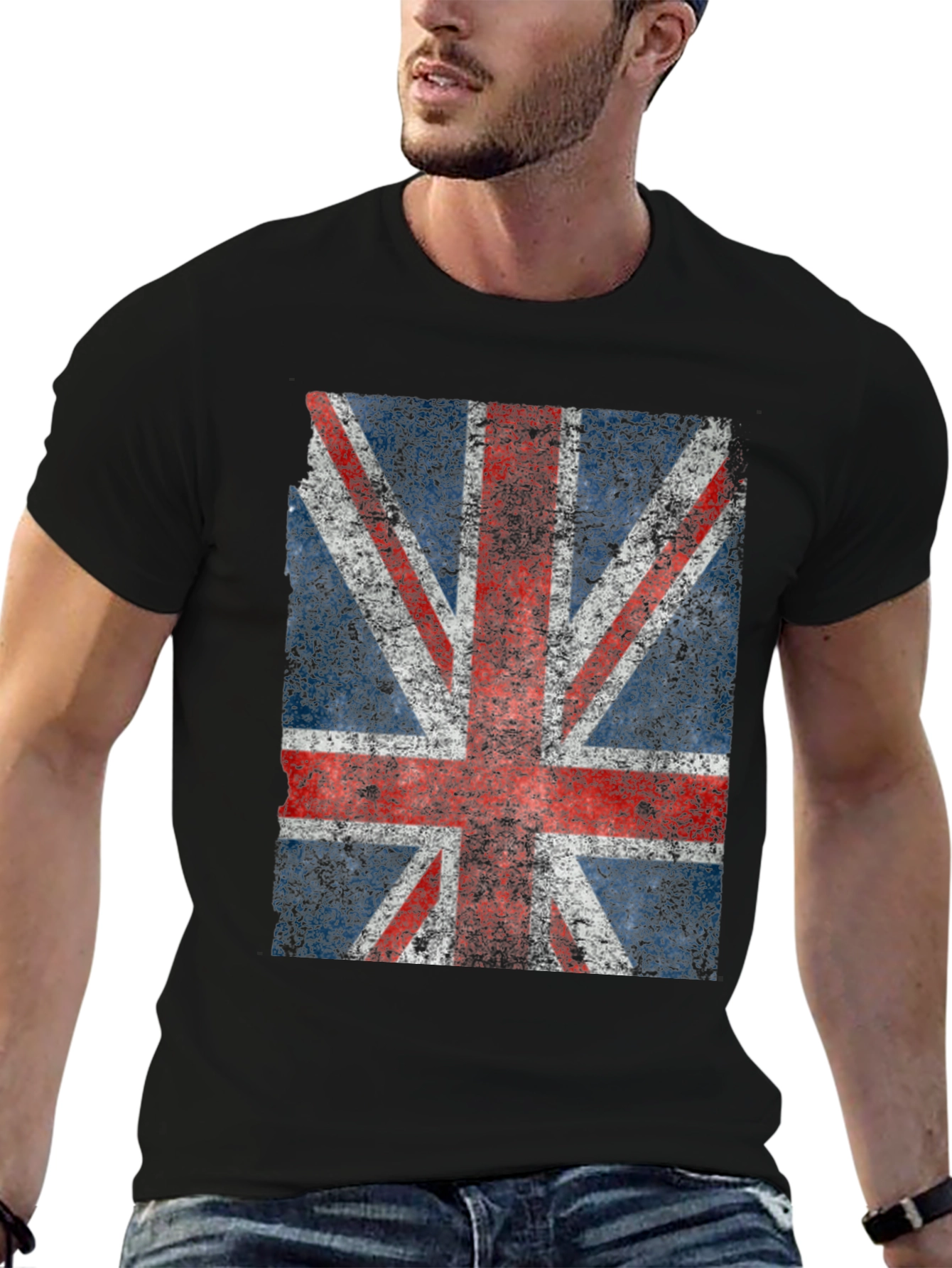 Union Jack Graphic Tee - Distressed British Flag Shirt