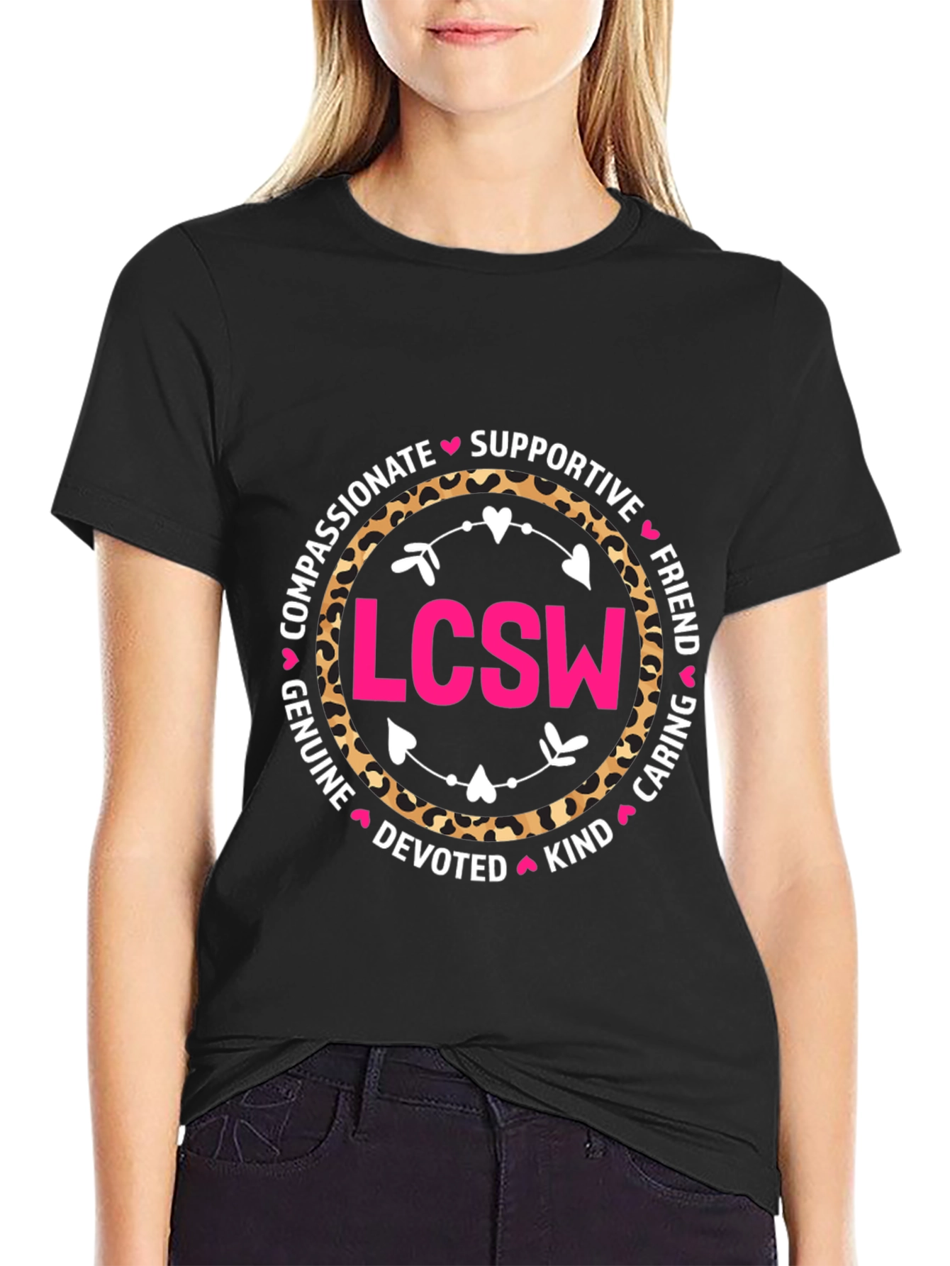 LCSW Leopard Print Graphic T-Shirt