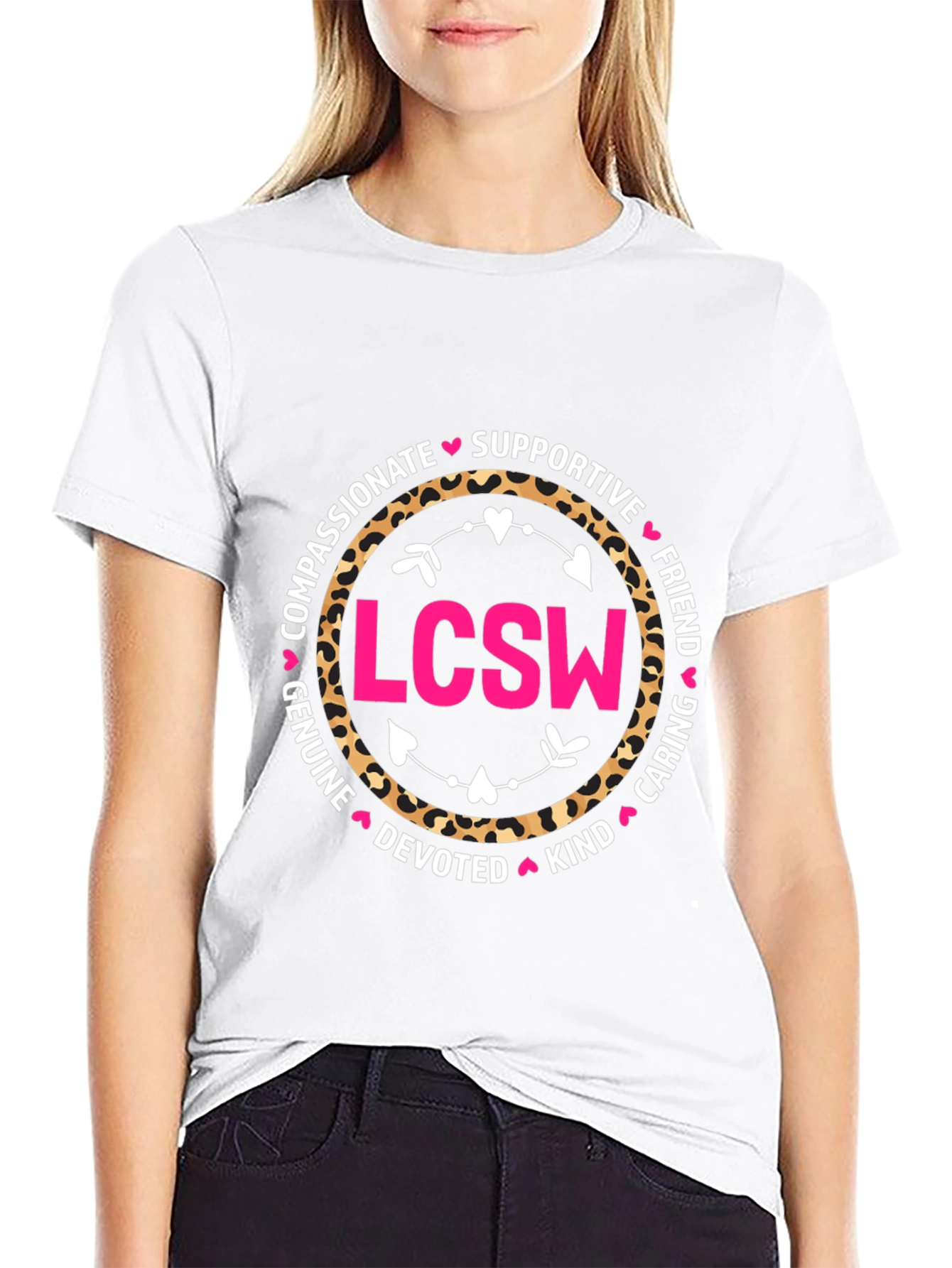 LCSW Leopard Print Graphic T-Shirt