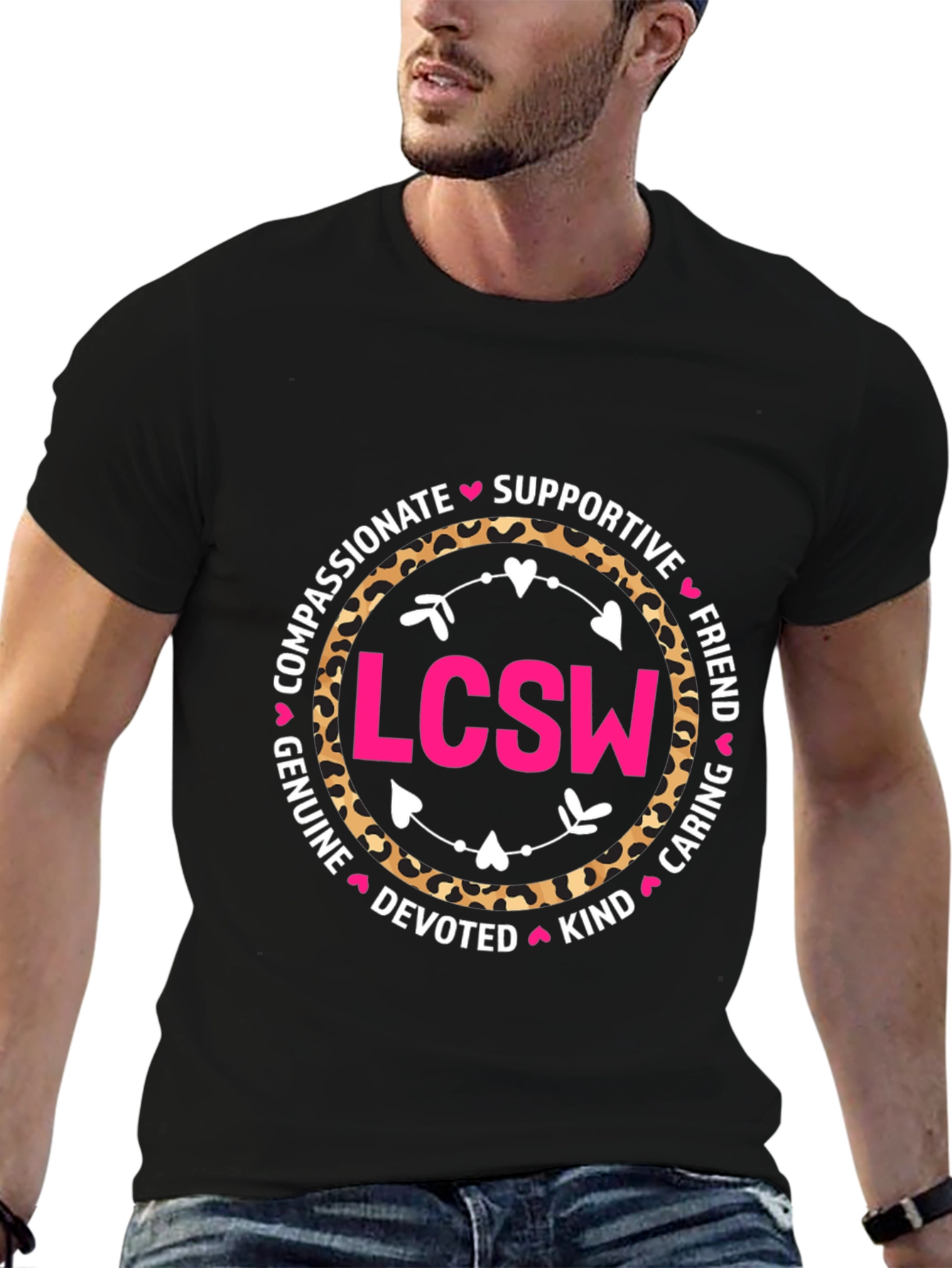 LCSW Leopard Print Graphic T-Shirt