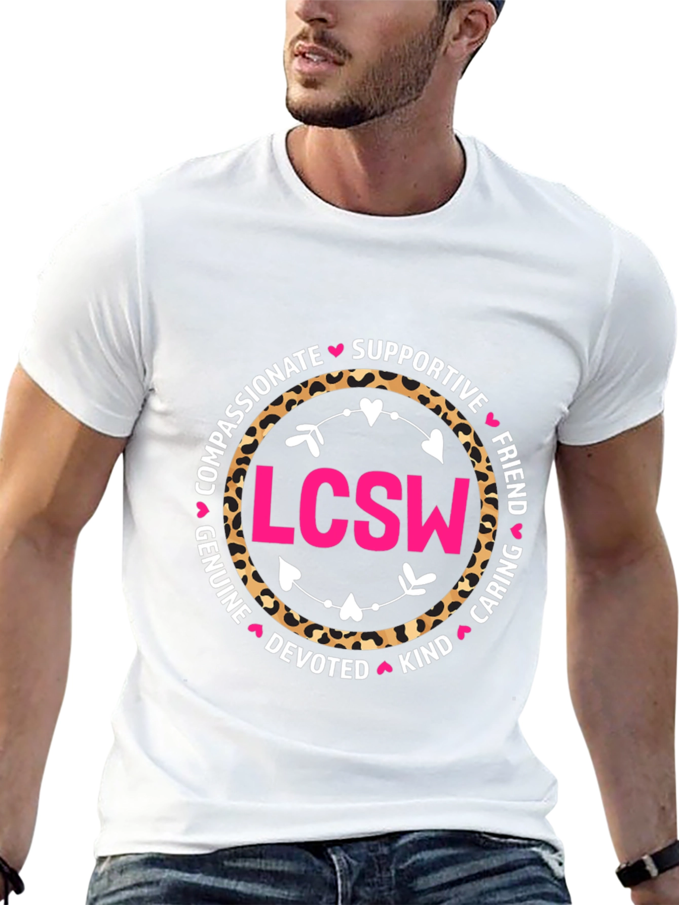 LCSW Leopard Print Graphic T-Shirt