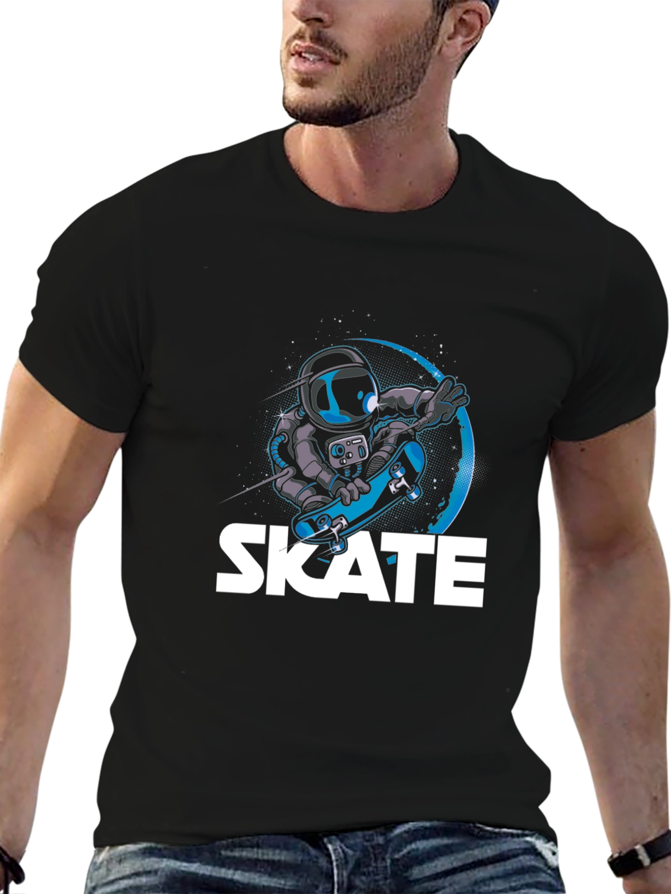 Astronaut Skate T-Shirt Cool Graphic Tee