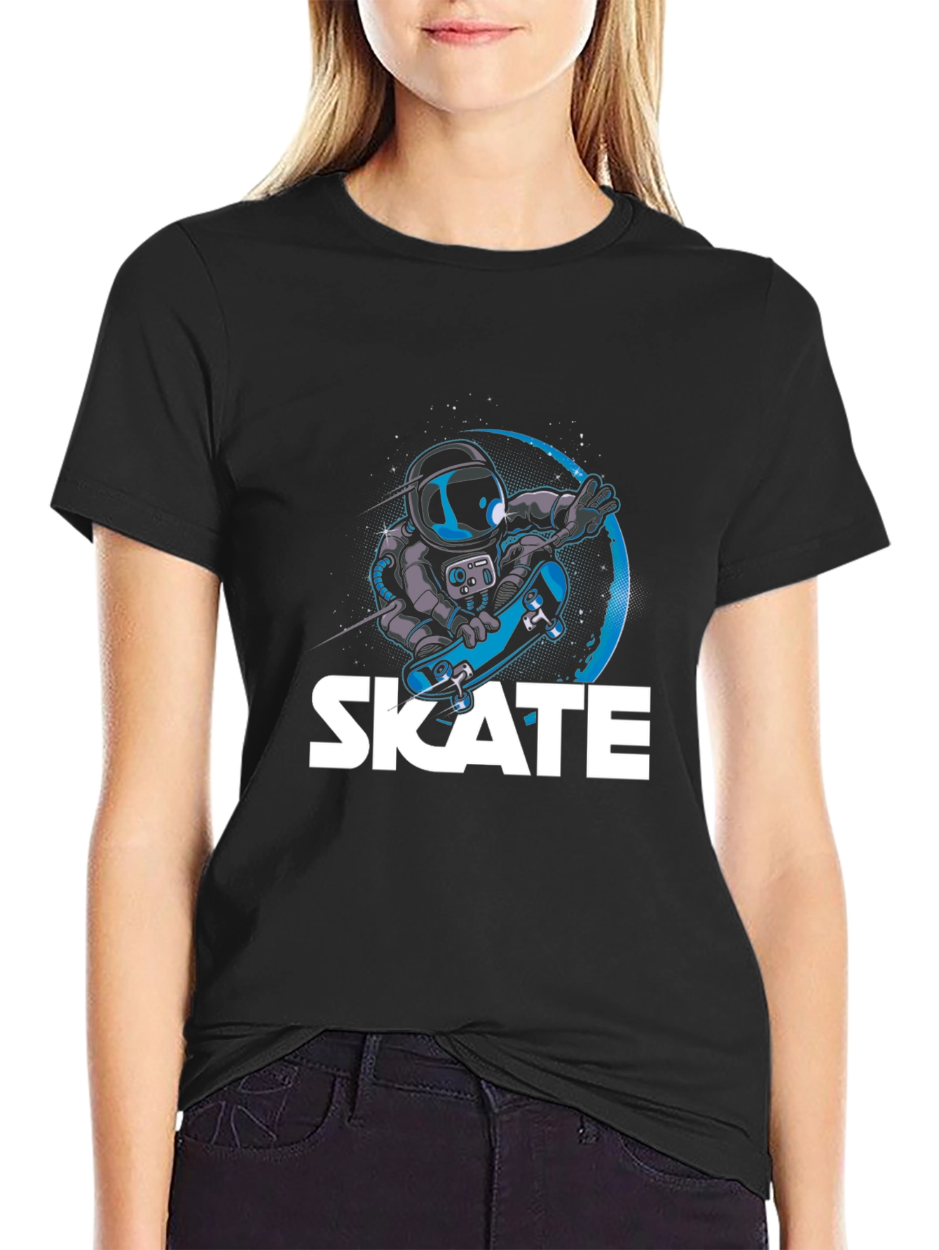 Astronaut Skate T-Shirt Cool Graphic Tee