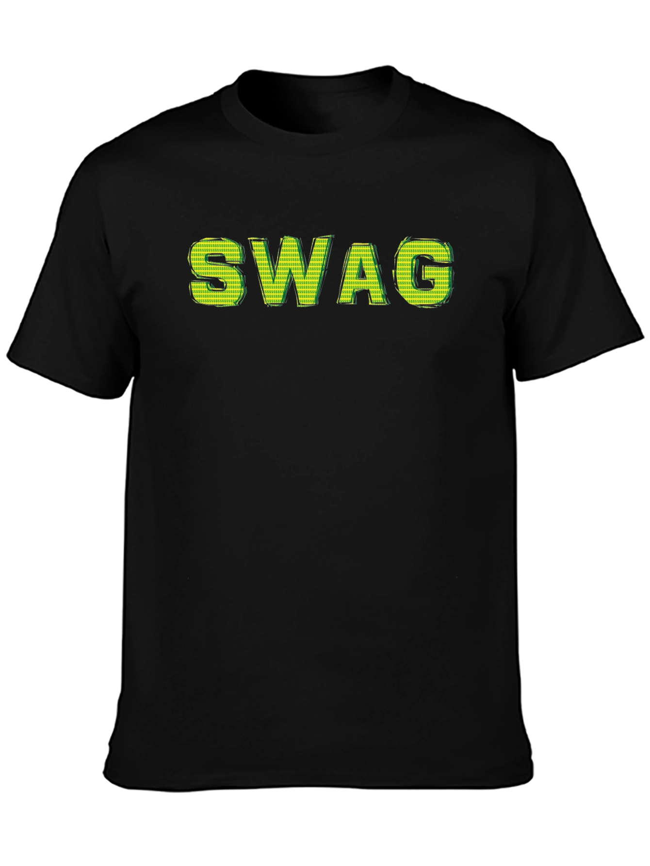 Mens Black SWAG Graphic Print T-Shirt