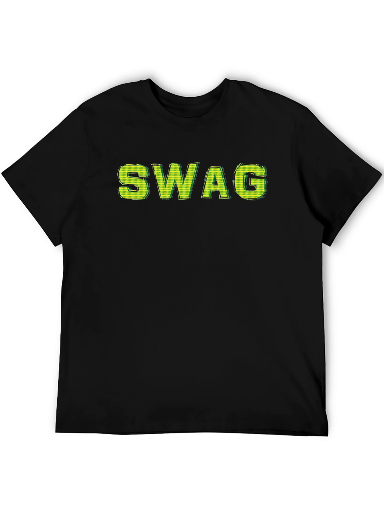 Mens Black SWAG Graphic Print T-Shirt