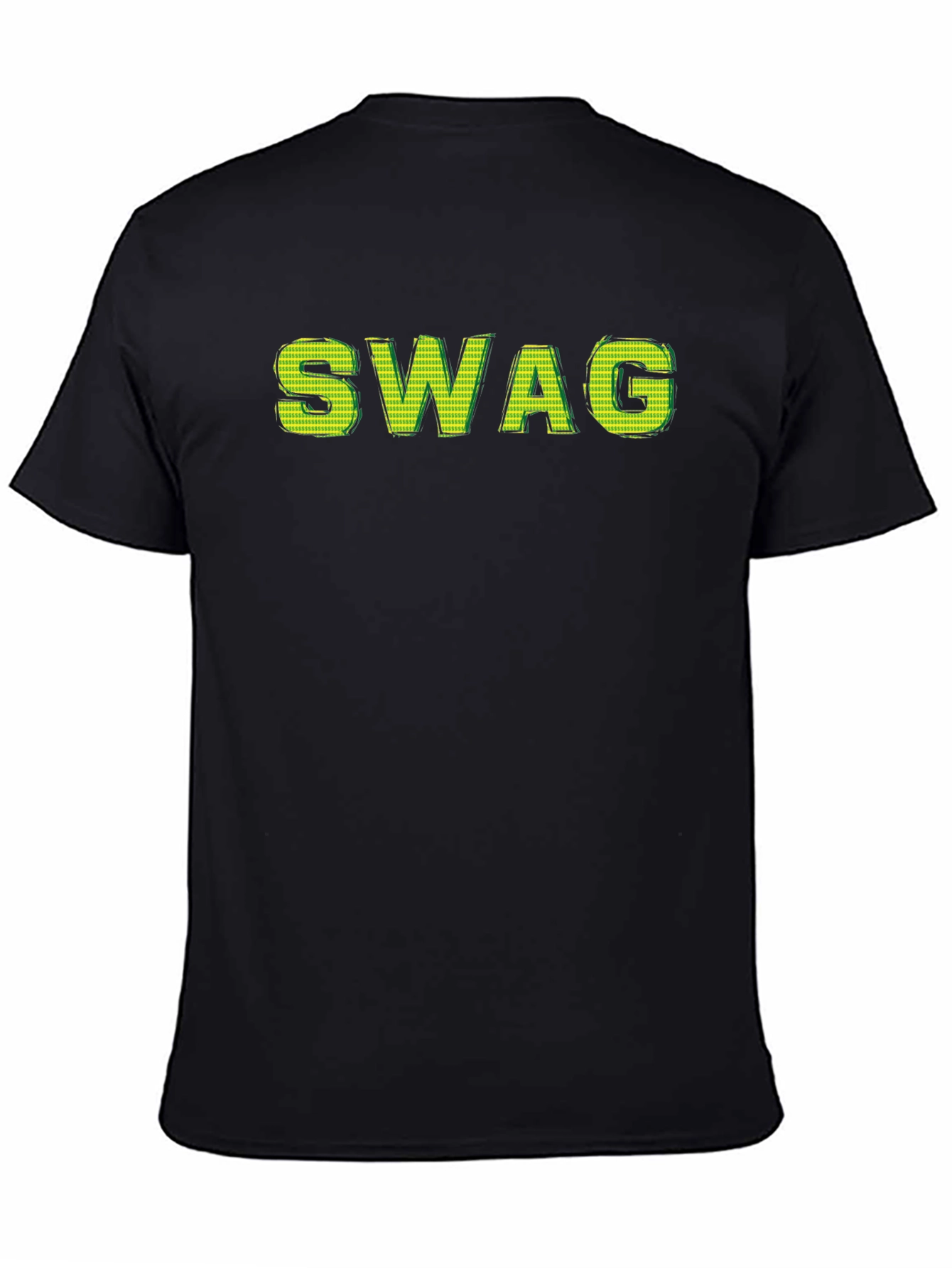 Mens Black SWAG Graphic Print T-Shirt