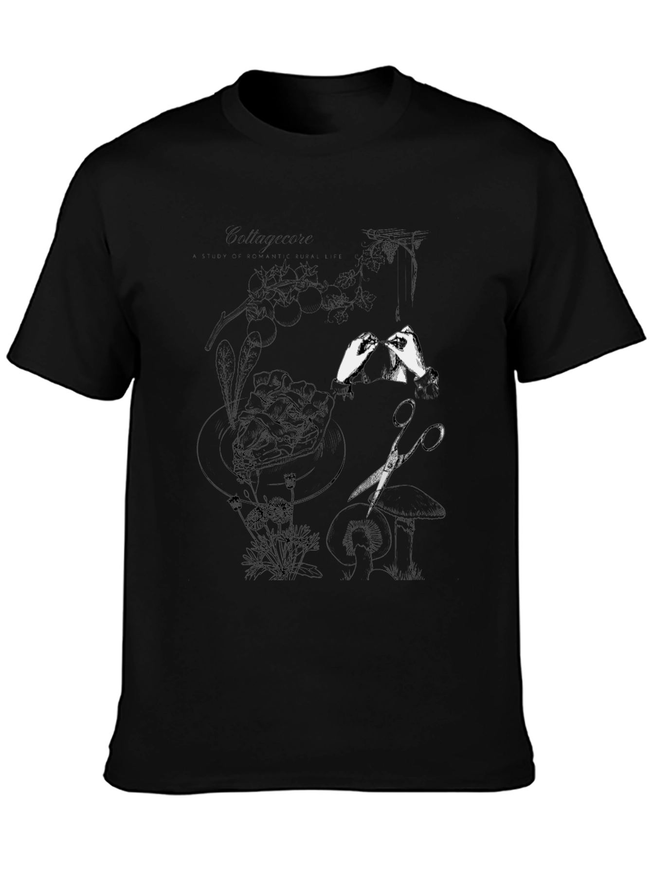 Artistic Print Black T-Shirt