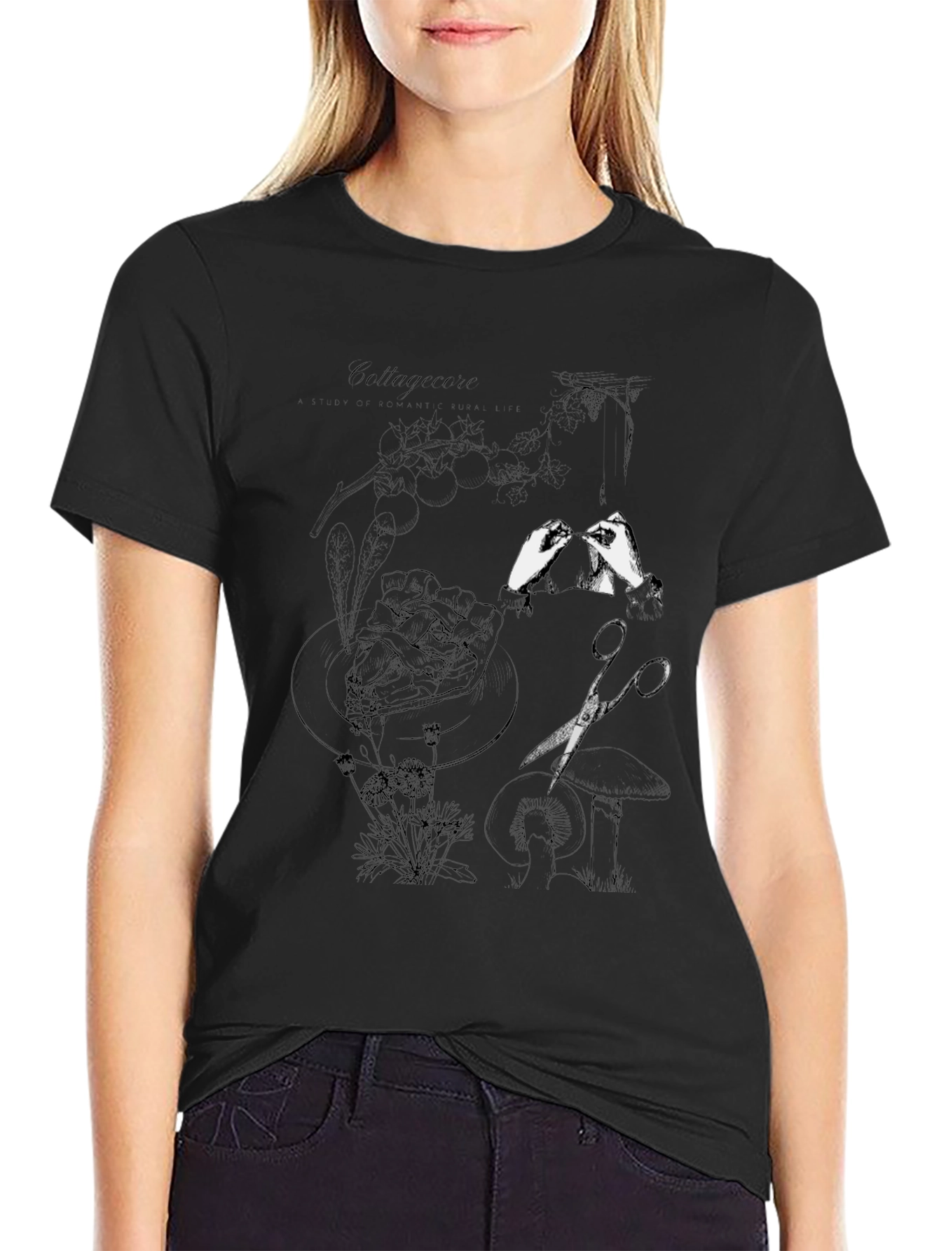 Artistic Print Black T-Shirt