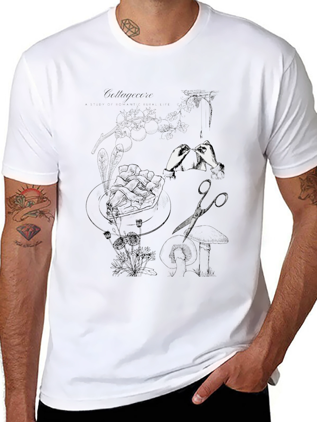 Artistic Print Black T-Shirt