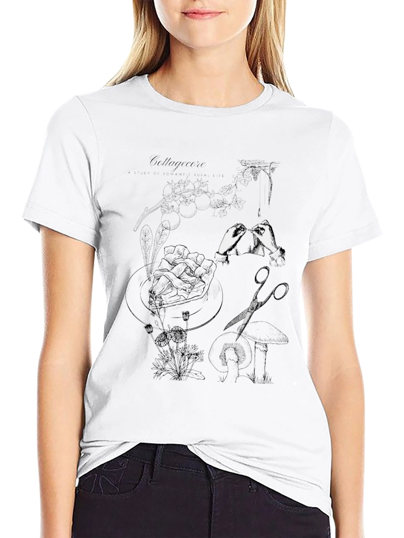 Artistic Print Black T-Shirt