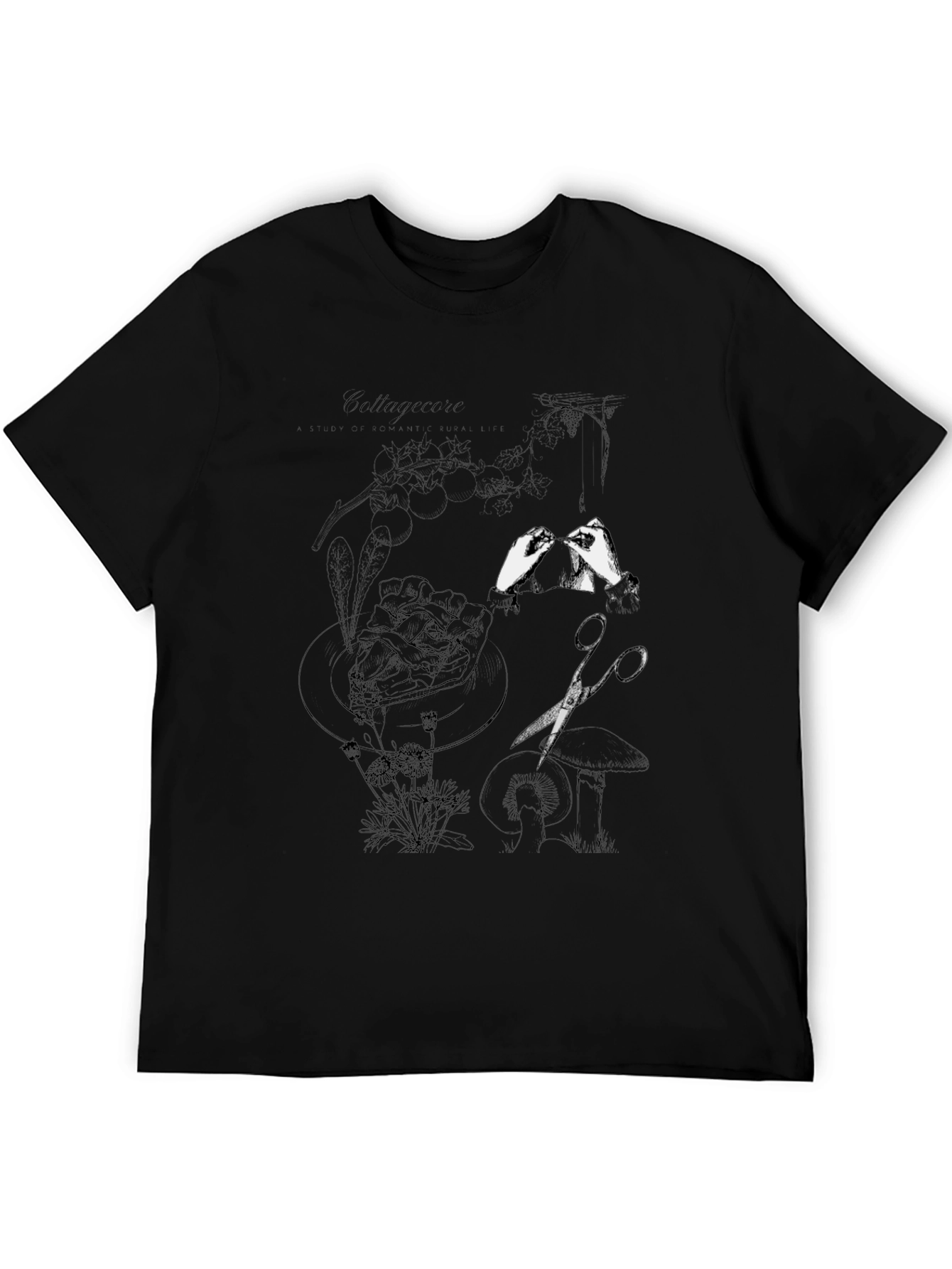 Artistic Print Black T-Shirt