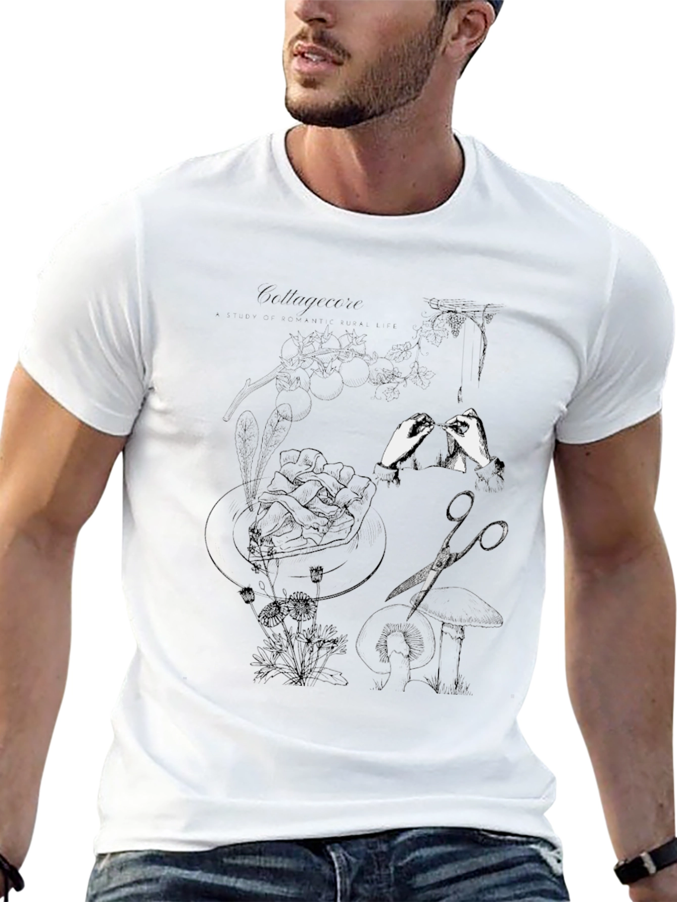 Artistic Print Black T-Shirt