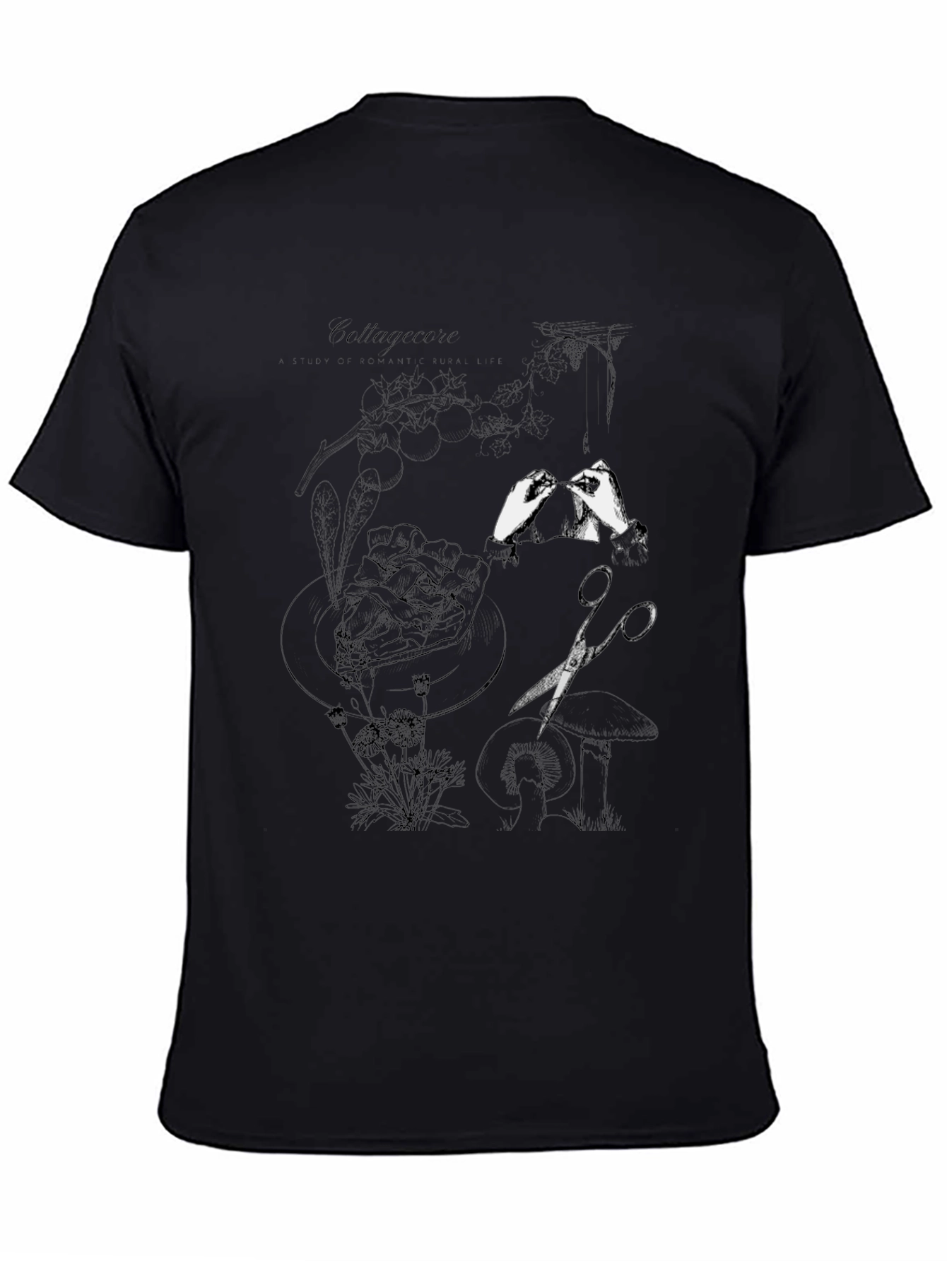 Artistic Print Black T-Shirt