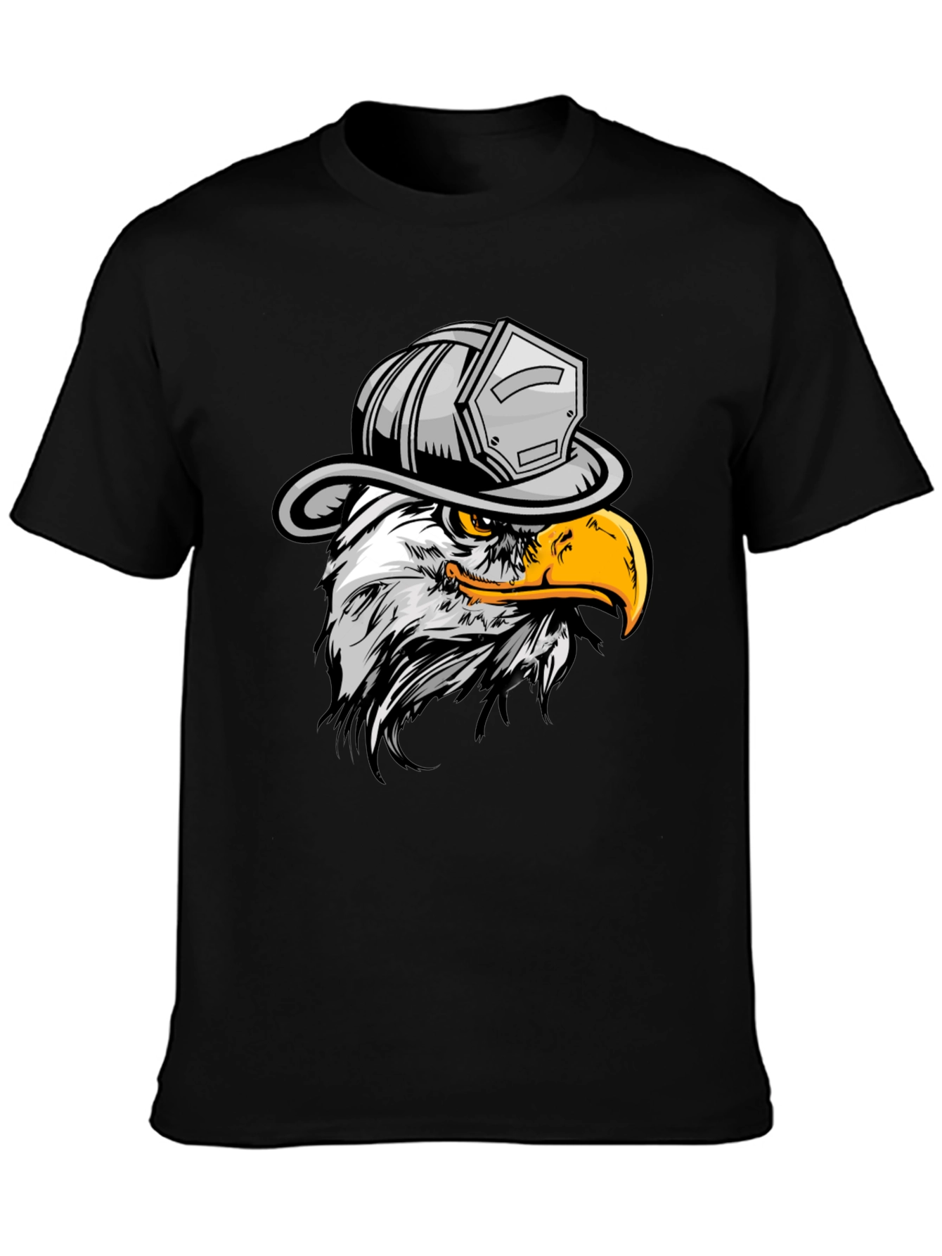 Eagle Firefighter T-Shirt - Black Crew Neck