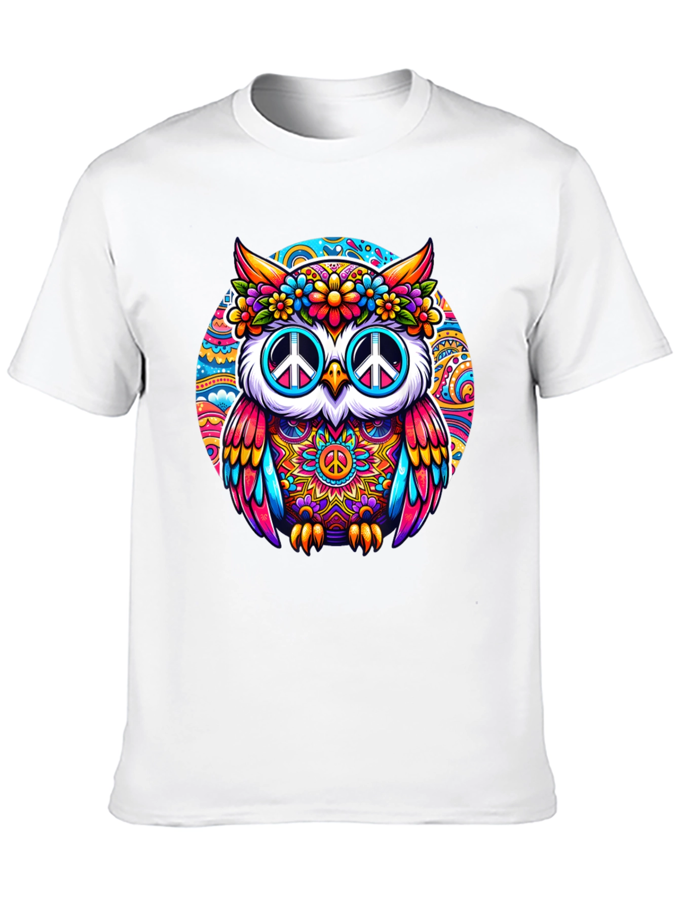 Psychedelic Owl Peace Sign T-Shirt