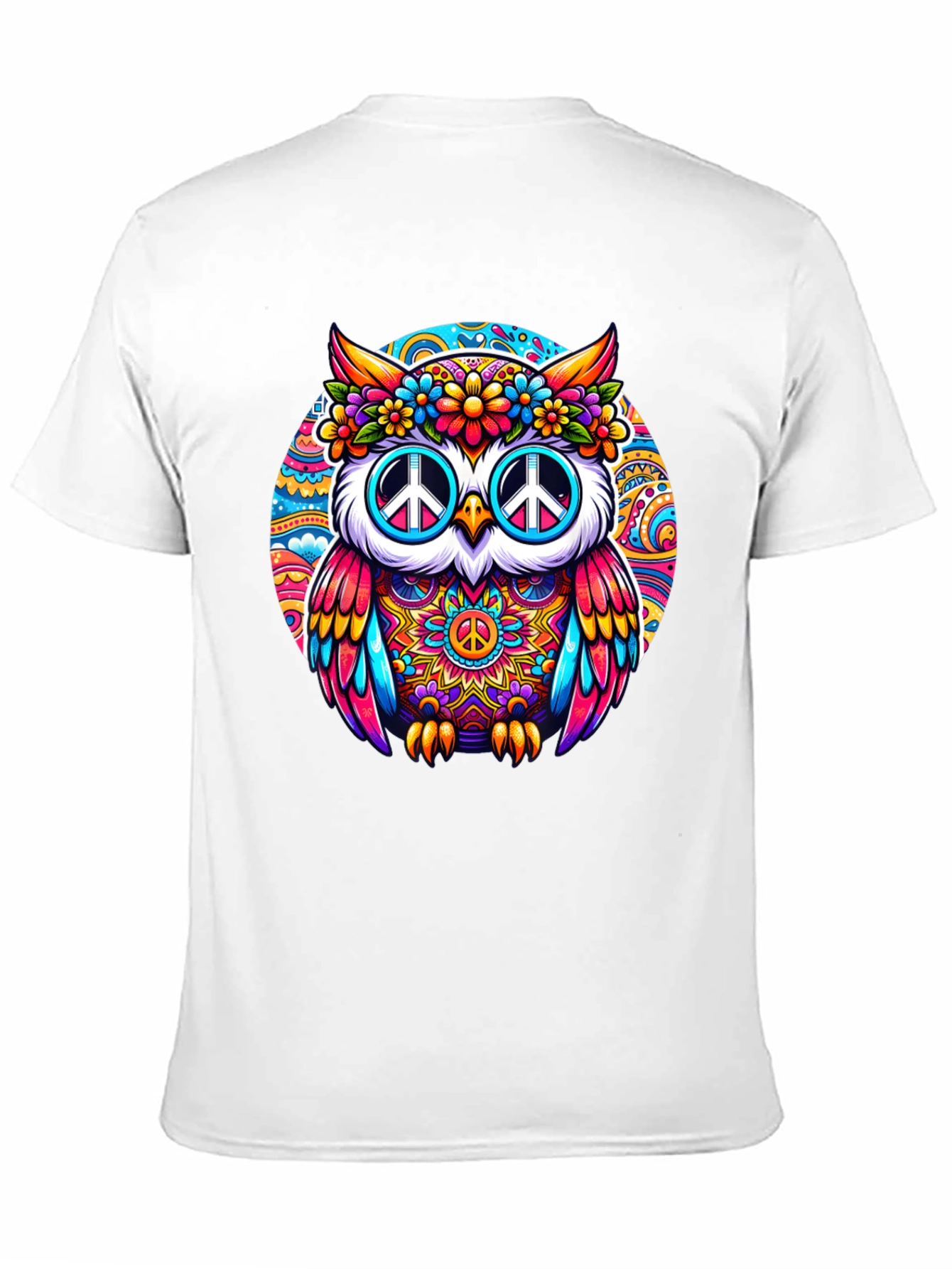 Psychedelic Owl Peace Sign T-Shirt
