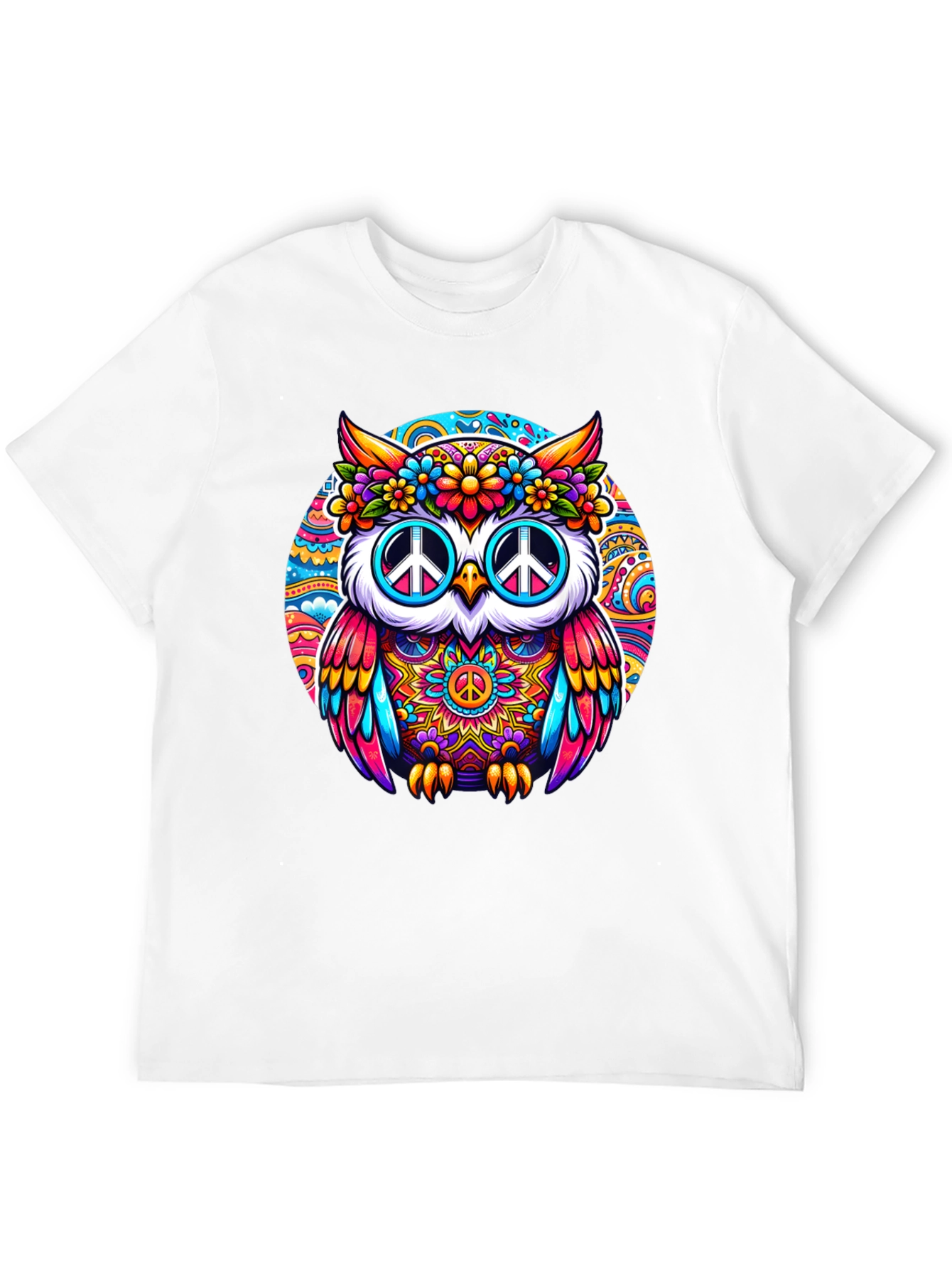 Psychedelic Owl Peace Sign T-Shirt