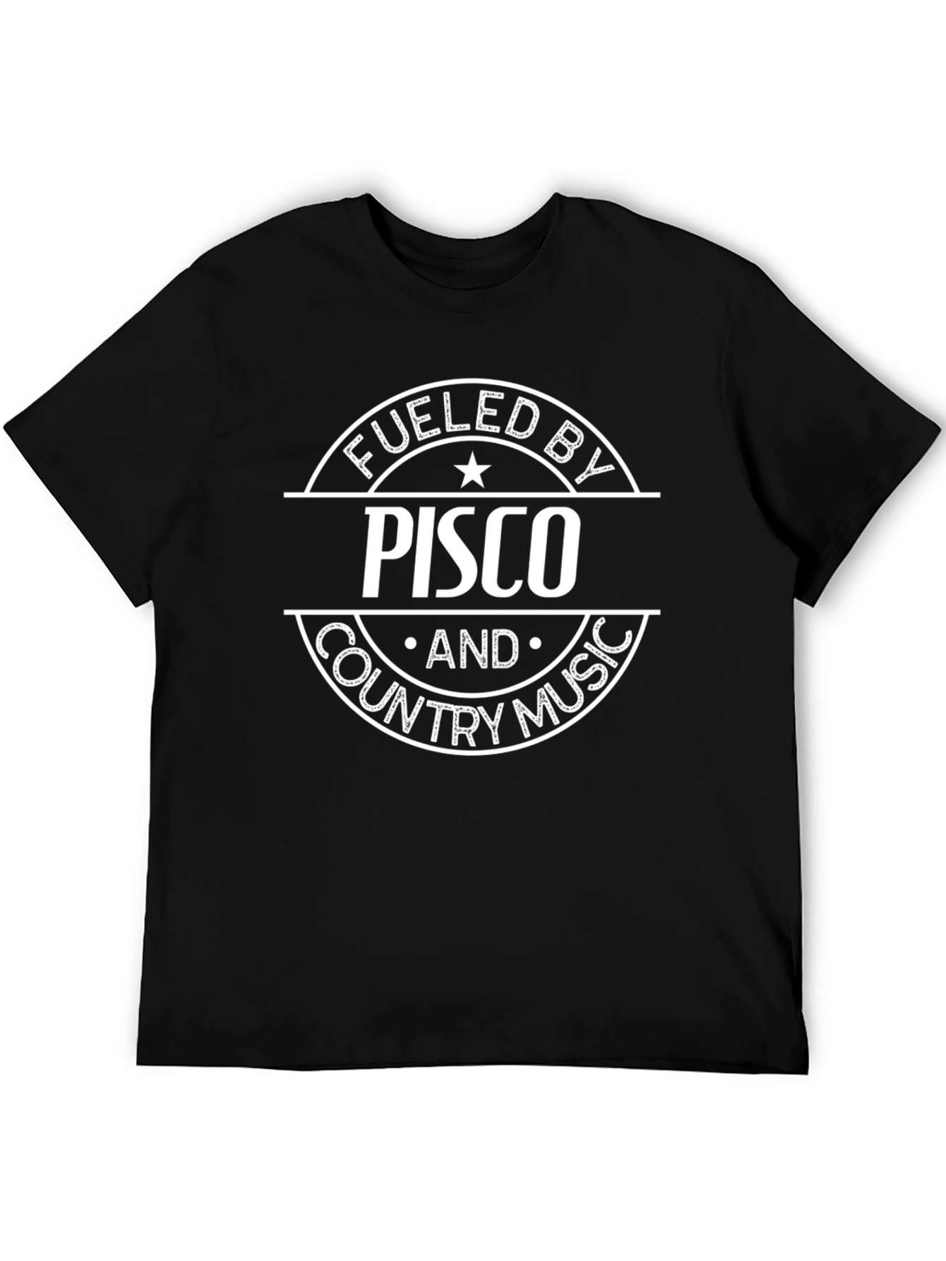 Fueled By Pisco & Country Music - Novelty T-Shirt