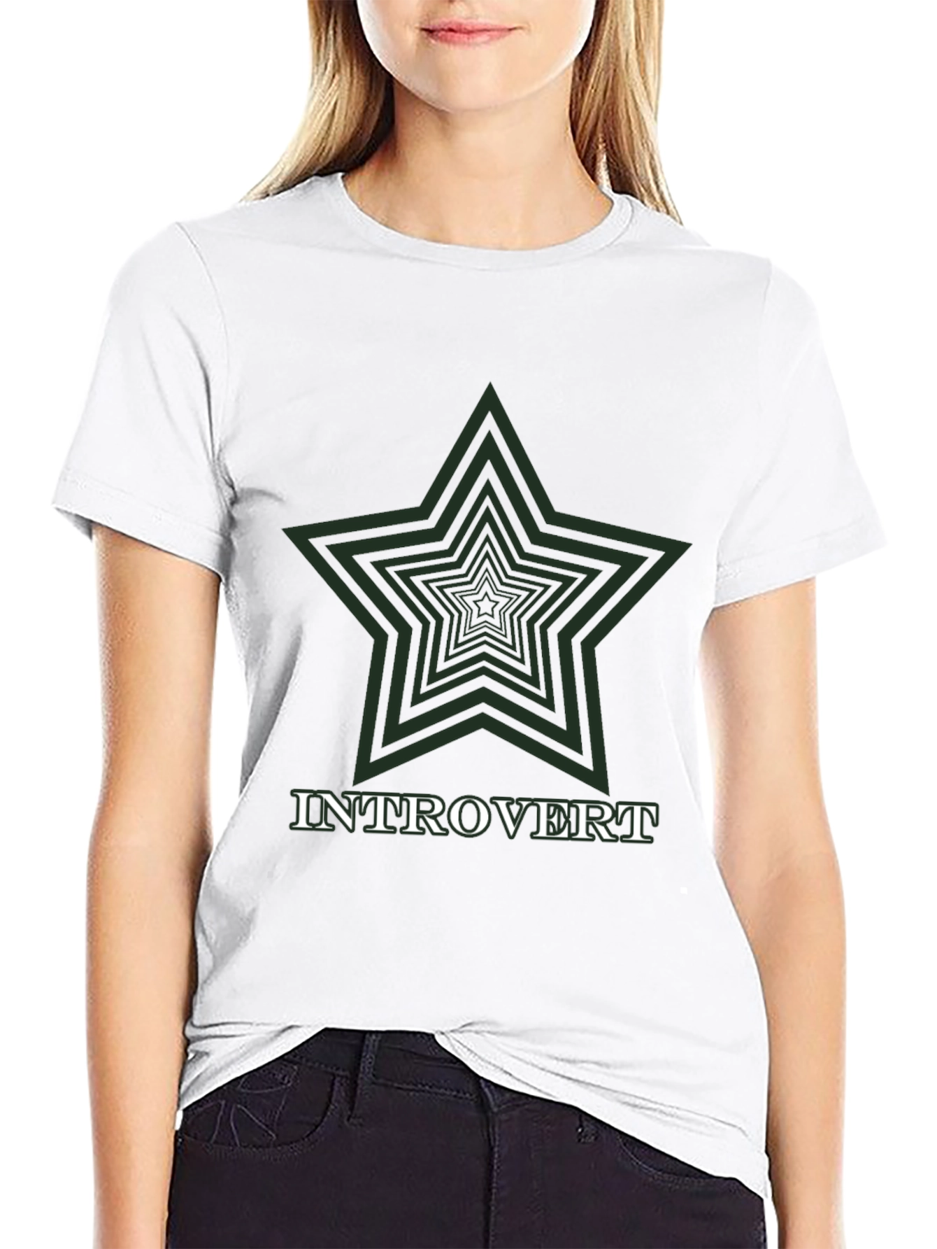 Introvert Star Graphic Tee - Soft Cotton Blend T-Shirt