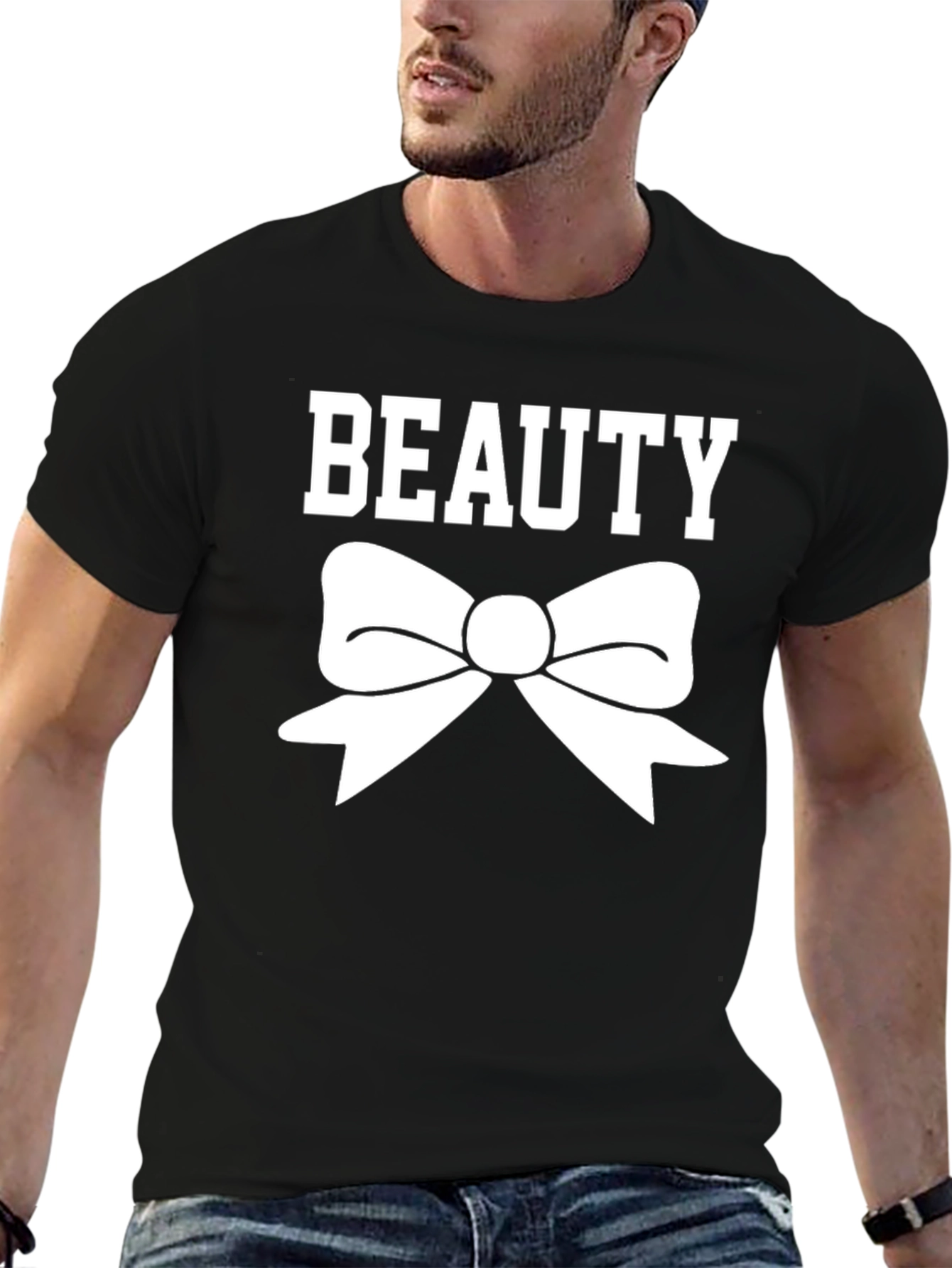 Beauty Bow T-Shirt - Mens Black Graphic Tee