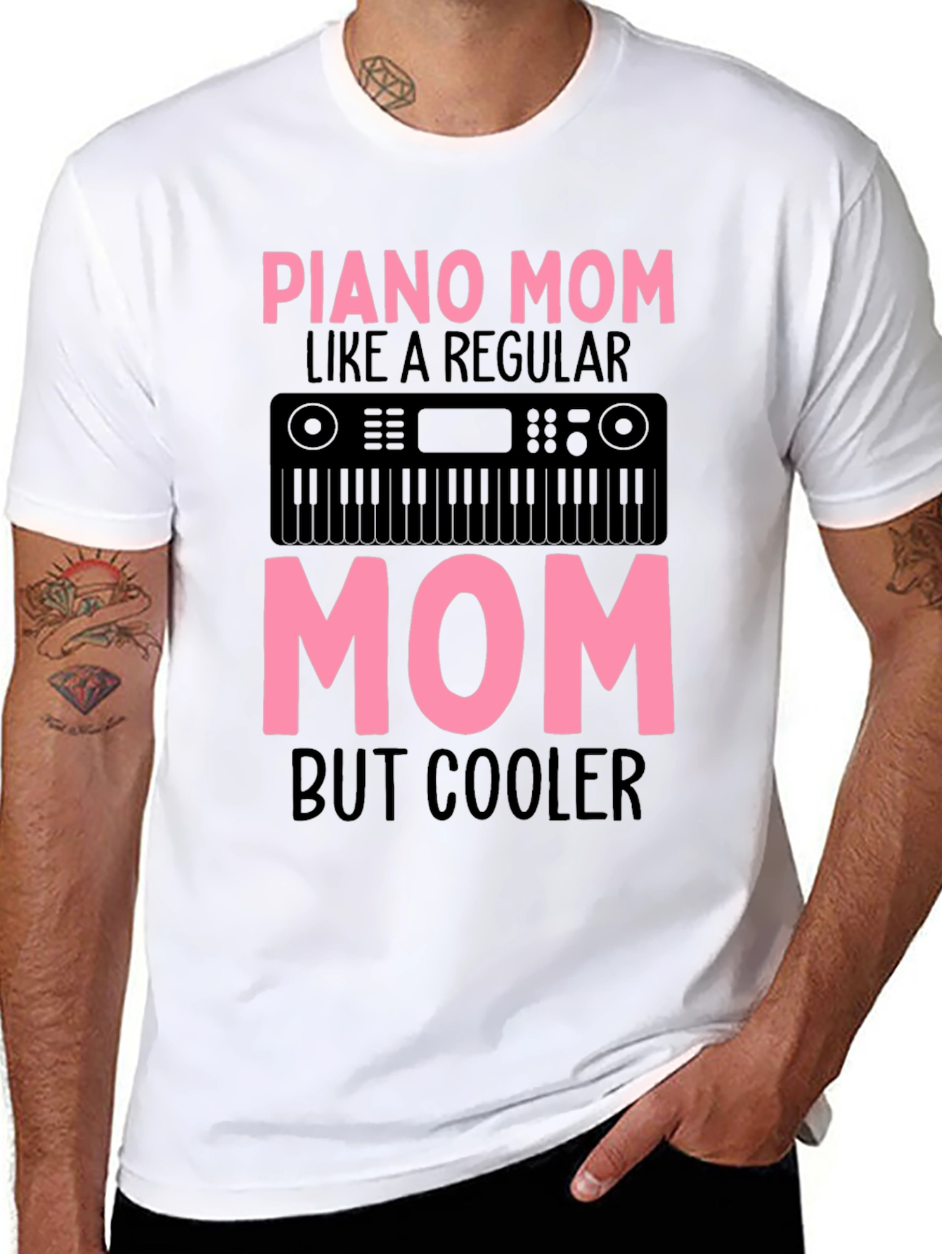 Piano Mom Graphic Tee - Cool Mothers Day Gift