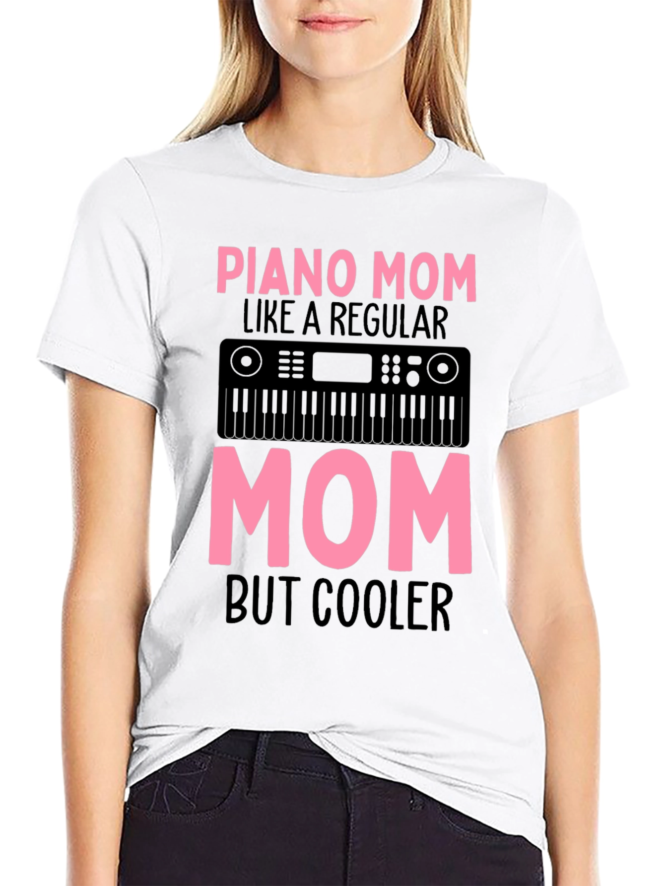 Piano Mom Graphic Tee - Cool Mothers Day Gift