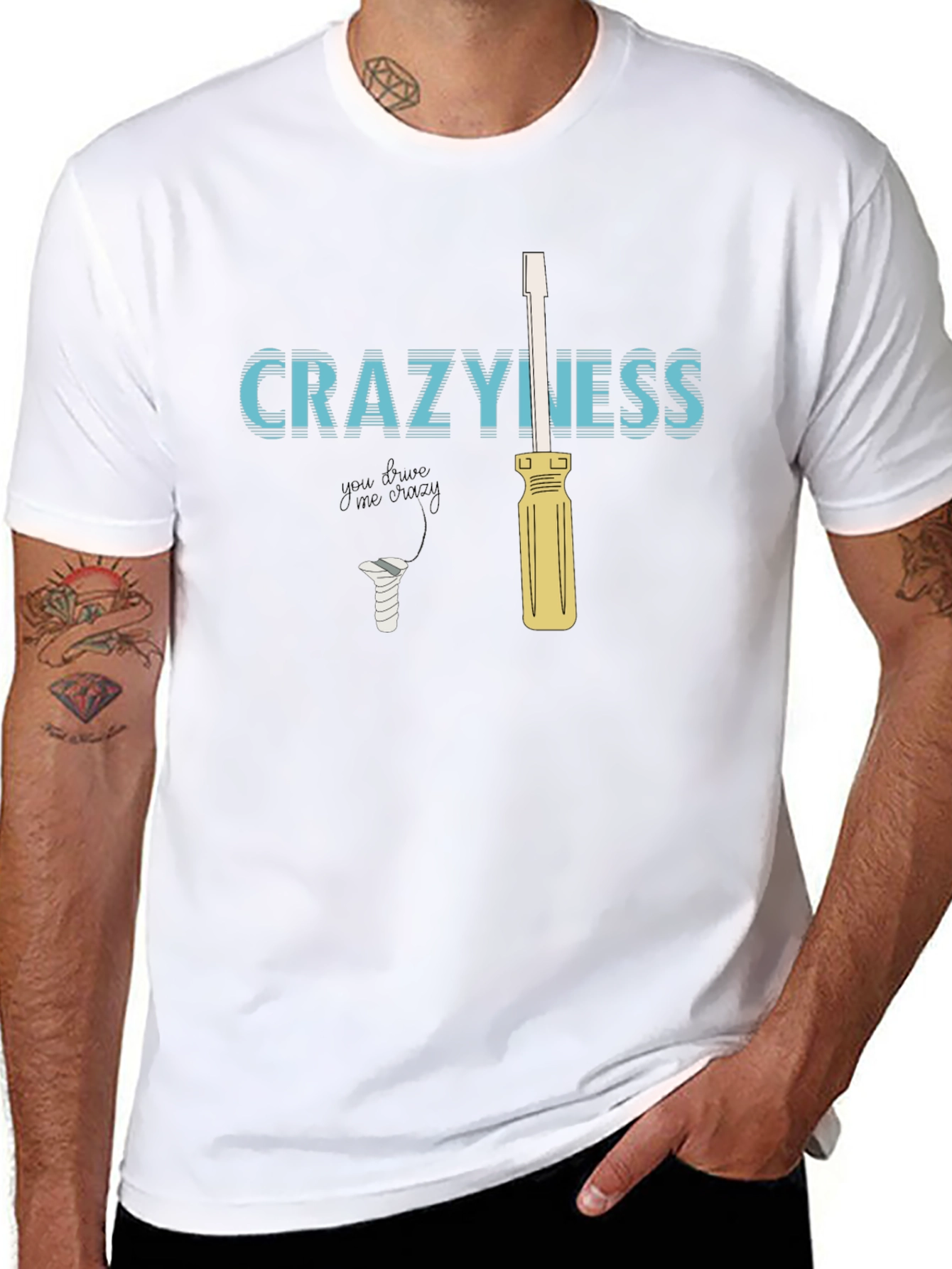 CraZyness T-Shirt: Funny Screw Driver Graphic Tee