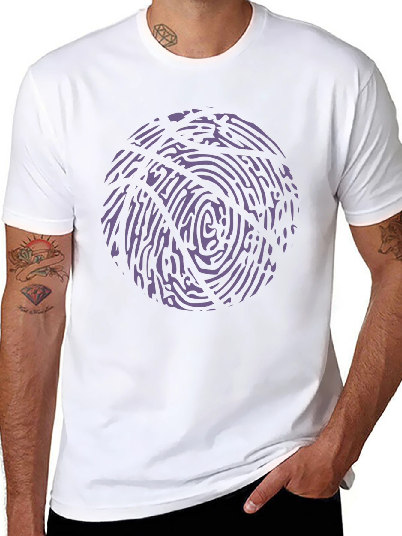 Fingerprint Basketball Graphic Tee - Black