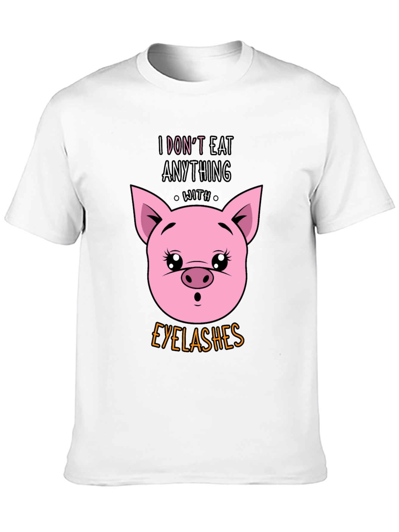 Funny Vegan T-Shirt - Pig Eyelashes Graphic Tee