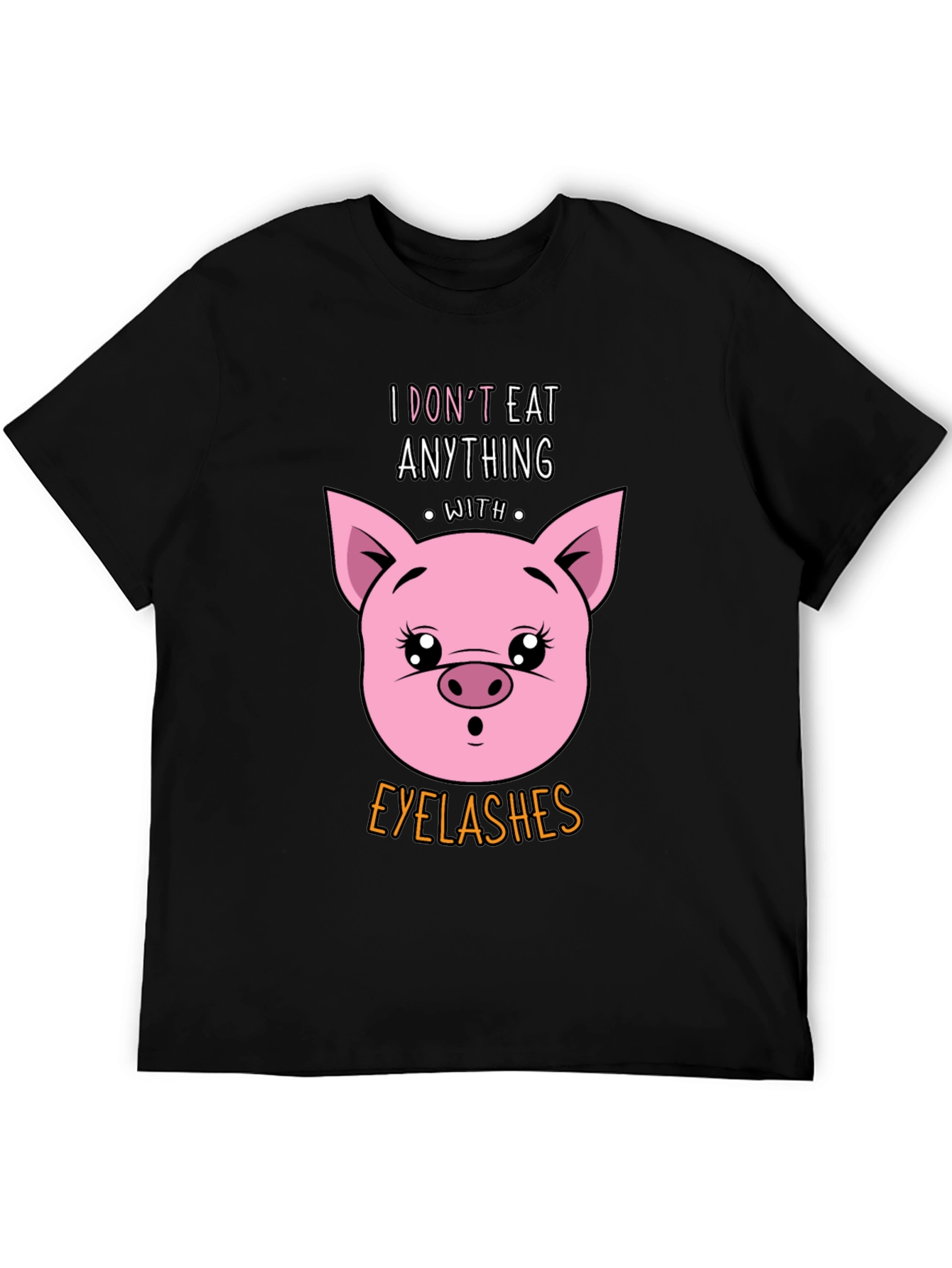 Funny Vegan T-Shirt - Pig Eyelashes Graphic Tee