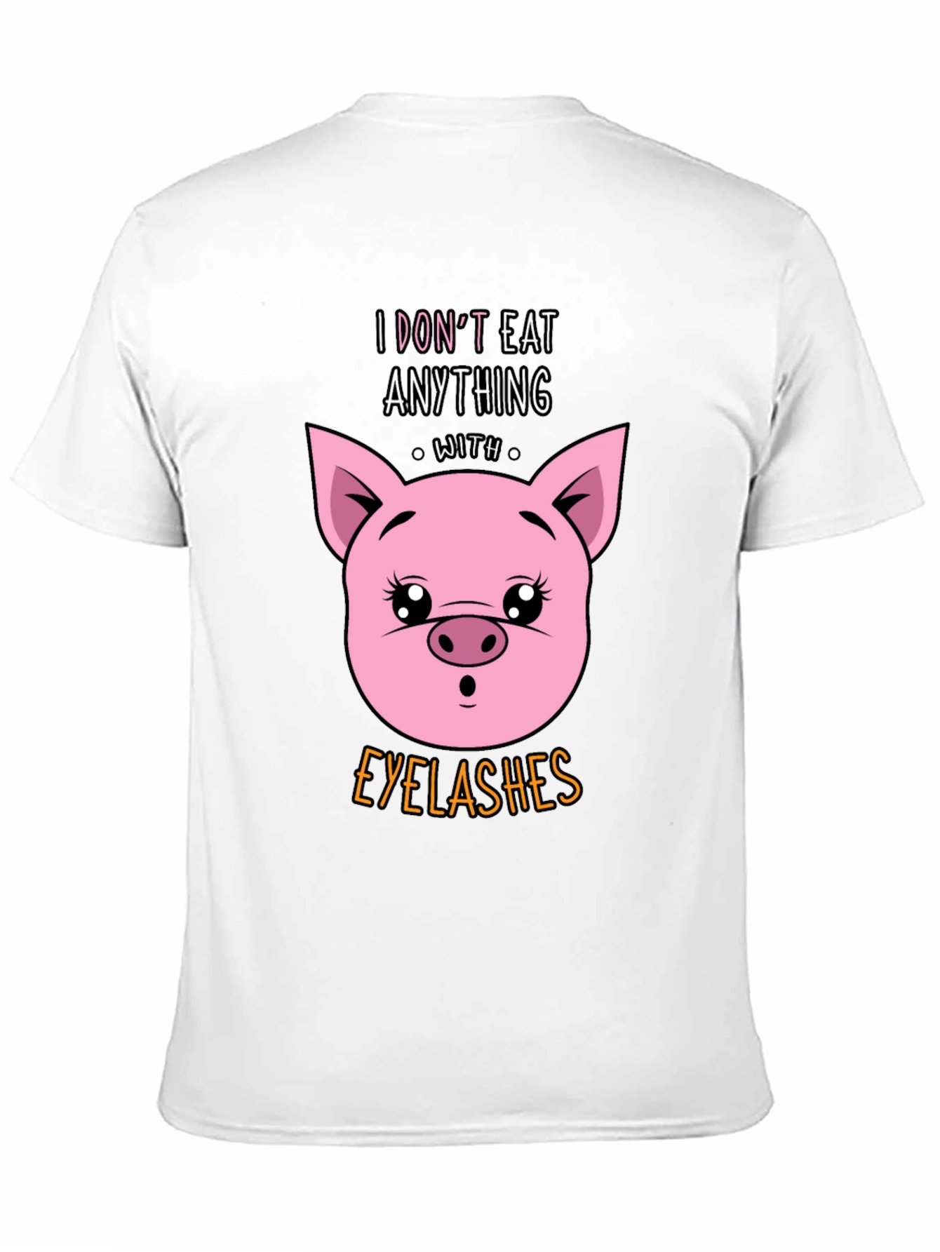 Funny Vegan T-Shirt - Pig Eyelashes Graphic Tee