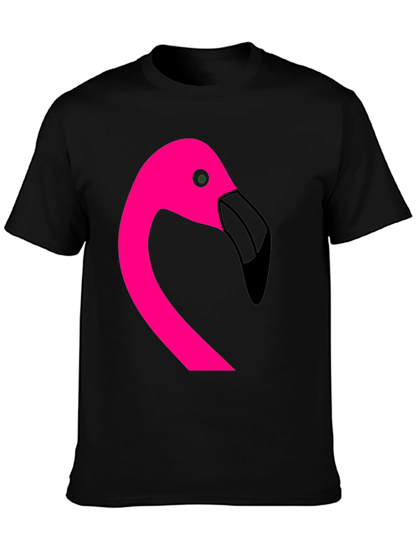 Pink Flamingo Graphic Black T-Shirt