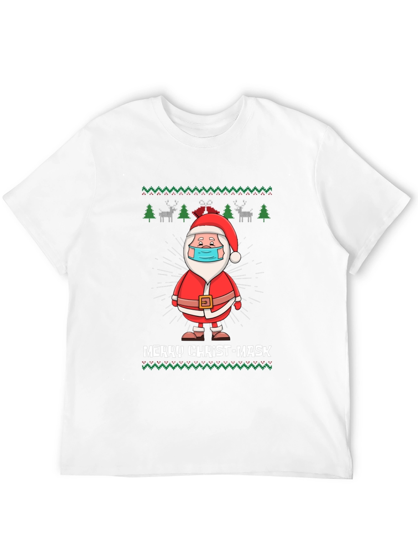 Merry Christ-Mask Santa Ugly Christmas T-Shirt