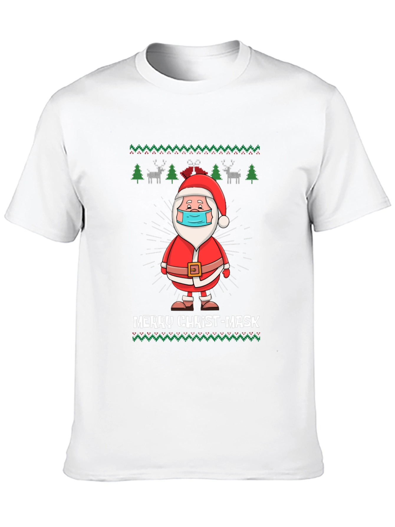 Merry Christ-Mask Santa Ugly Christmas T-Shirt