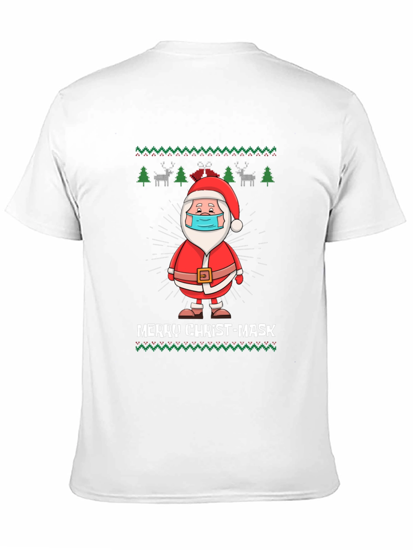 Merry Christ-Mask Santa Ugly Christmas T-Shirt