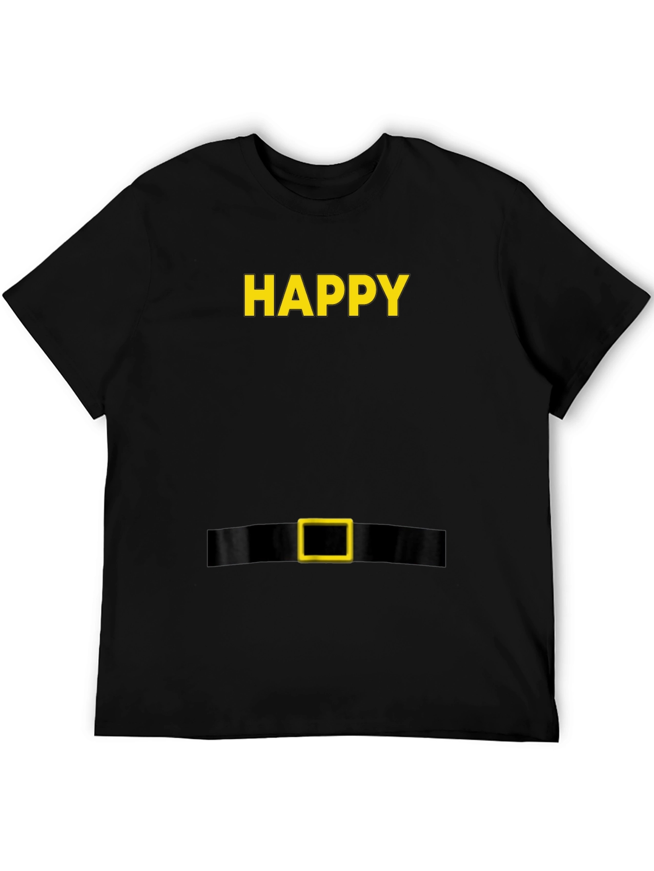 Happy Elf Costume T-Shirt - Black Holiday Tee