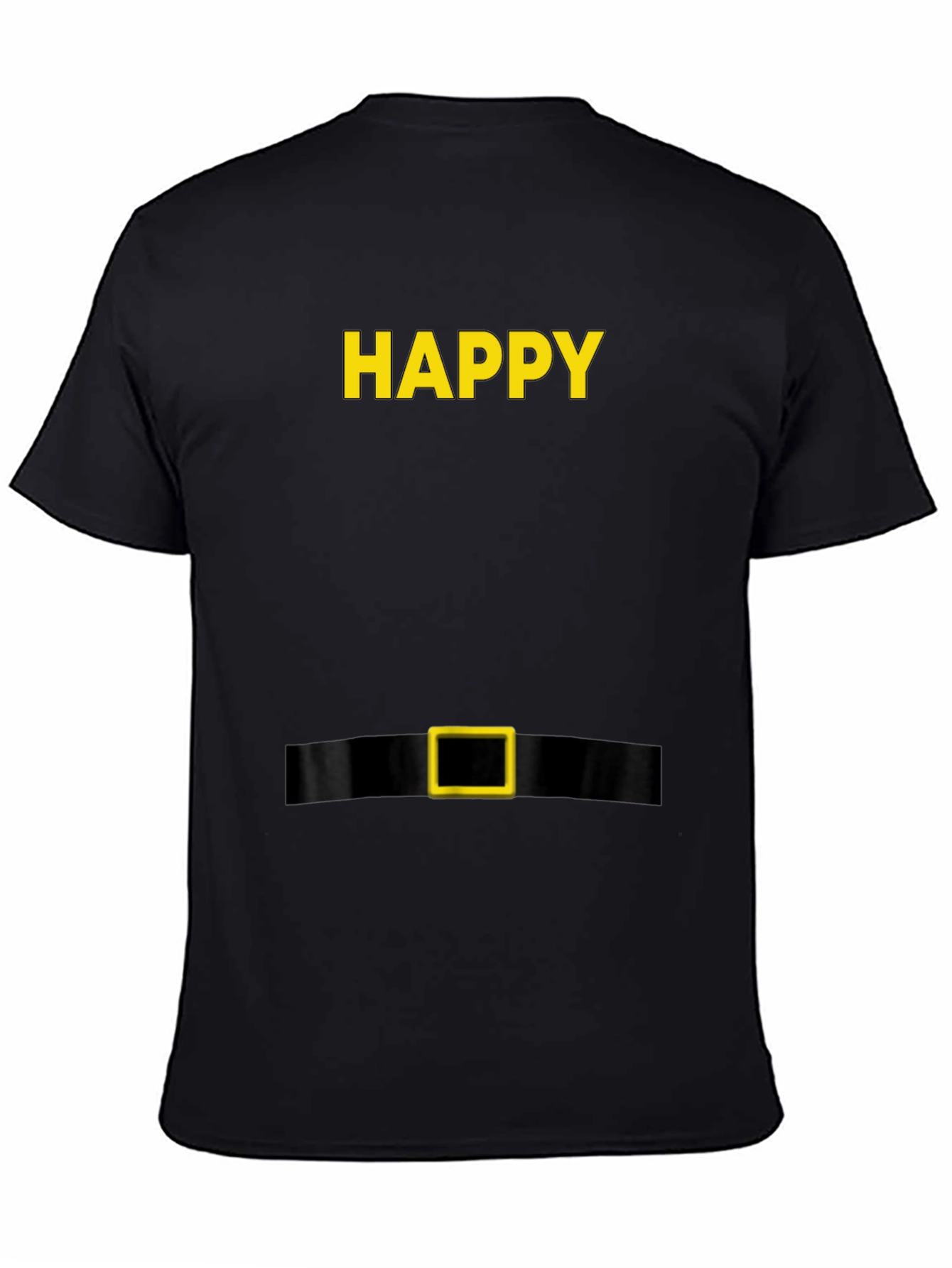 Happy Elf Costume T-Shirt - Black Holiday Tee