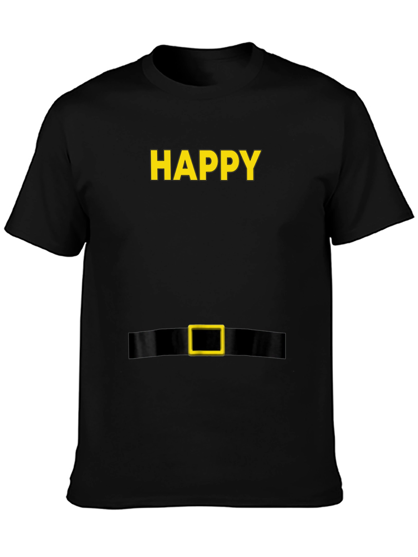 Happy Elf Costume T-Shirt - Black Holiday Tee