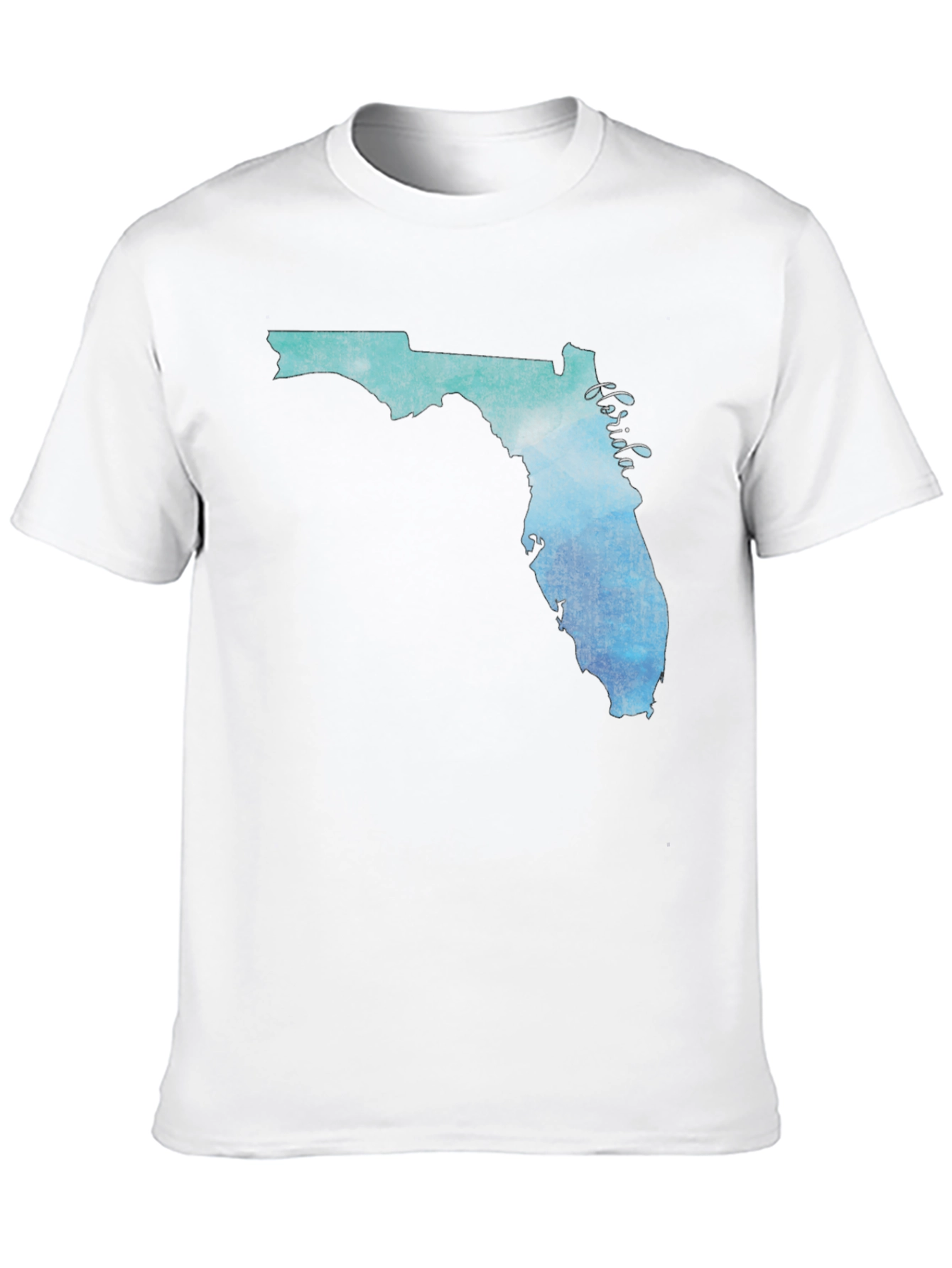 Florida State Map Graphic Print Black T-Shirt