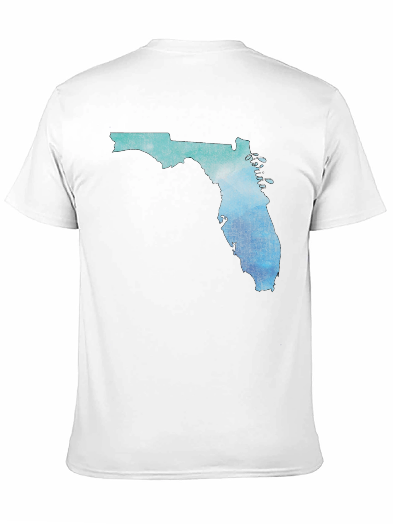 Florida State Map Graphic Print Black T-Shirt