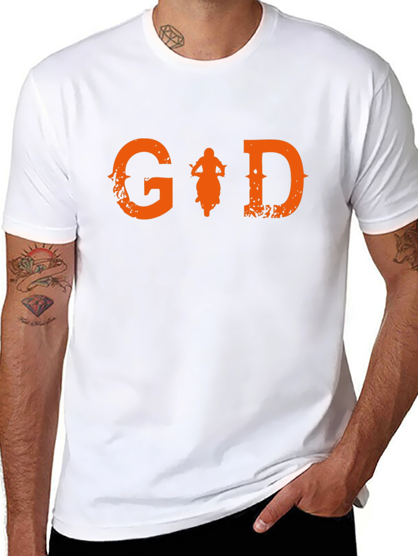 Motorcycle Graphic Tee - Ride with God!