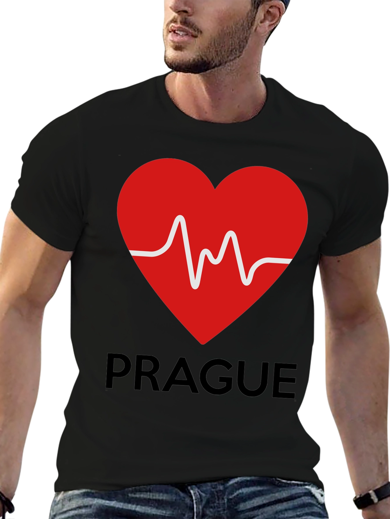 Prague Heartbeat Tee - Stylish City Souvenir